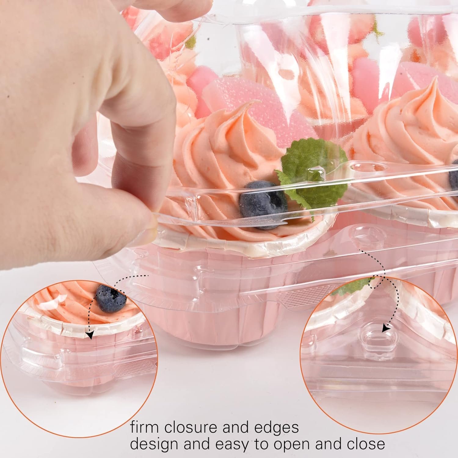 Wholesale Stackable Plastic Cupcake Containers - 6-Count Holders in 30 Sets with 200 Liners, Clear Disposable Boxes and Detachable Dome Lid for Individual Mini Cakes Factory