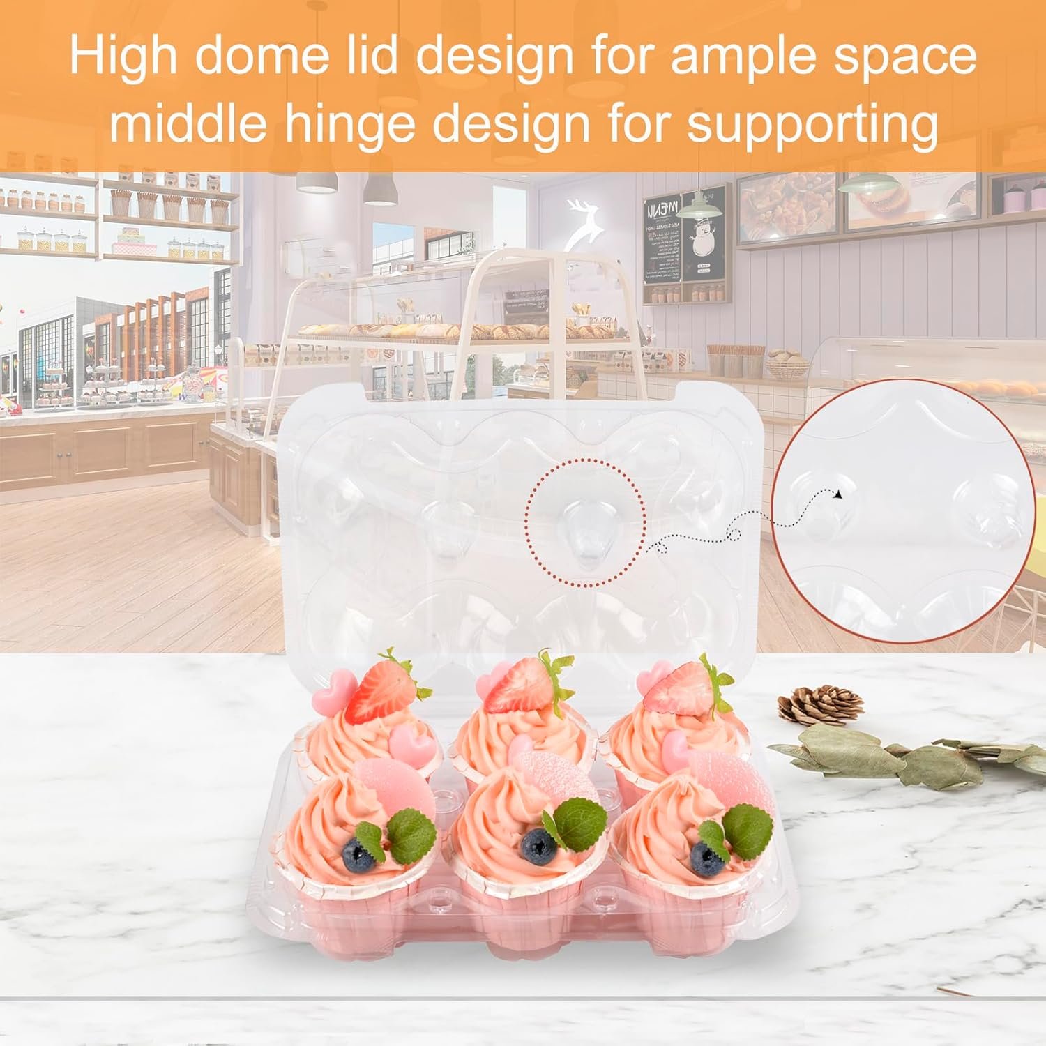 Wholesale Stackable Plastic Cupcake Containers - 6-Count Holders in 30 Sets with 200 Liners, Clear Disposable Boxes and Detachable Dome Lid for Individual Mini Cakes Factory