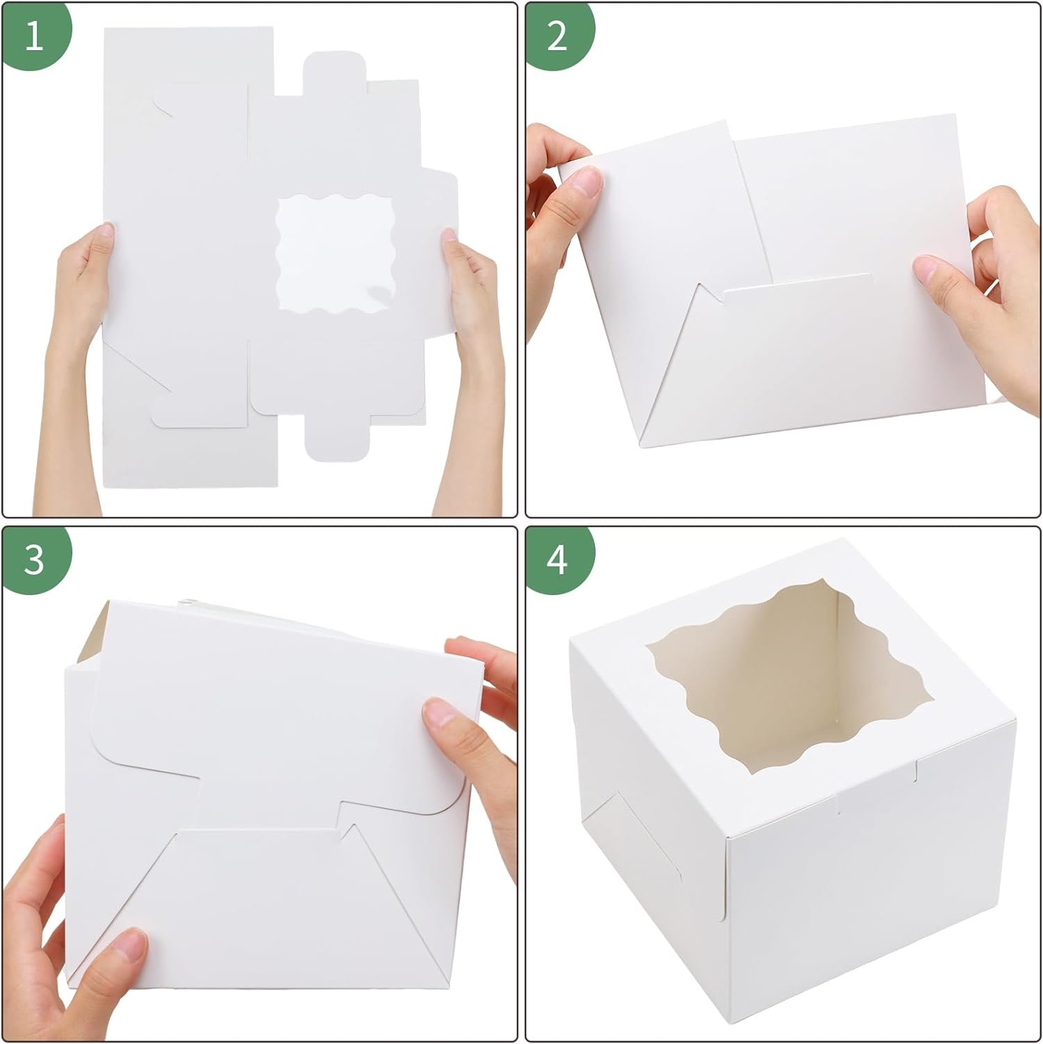 Wholesale 15-Pack 6x6x5 Inch White Cake Boxes with Window for Bakery Carriers Small Bento Cookies Cupcakes Desserts Mother's Day Valentine's Day Factory