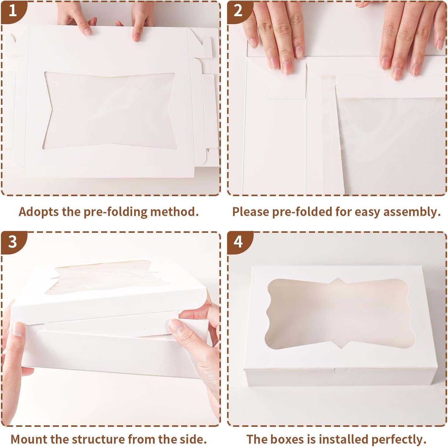 Wholesale 12-Pack 12x8x2.5 Inch Bakery Cookie Boxes with Window 3 Styles for Bread Treats Chocolate Strawberries Desserts Cakes Donuts Muffins Pastries Factory