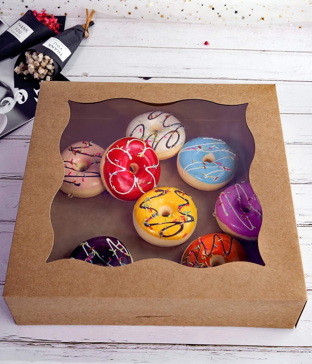 Wholesale 12x12x3 Brown Bakery Boxes with PVC Window for Pies Cookies Large Natural Kraft Paper Pack of 12 Factory