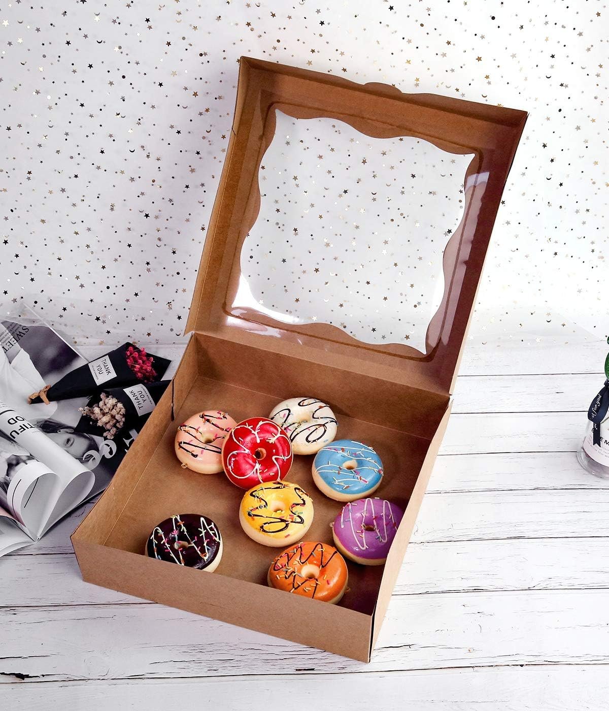 Wholesale 12x12x3 Brown Bakery Boxes with PVC Window for Pies Cookies Large Natural Kraft Paper Pack of 12 Factory