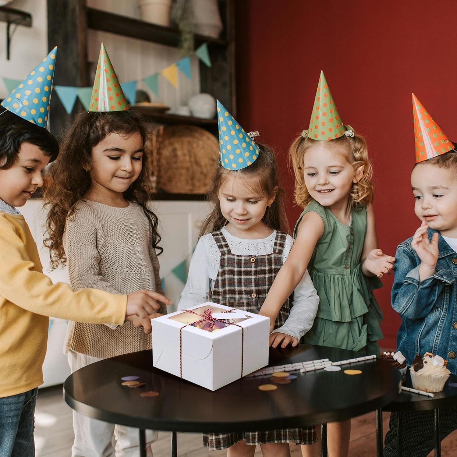 Wholesale 20Pcs 8x8x5 Inch White Cake Boxes with Window Bakery Containers for Pastries Pies Cookies Cupcakes Chocolates Birthday Wedding Factory