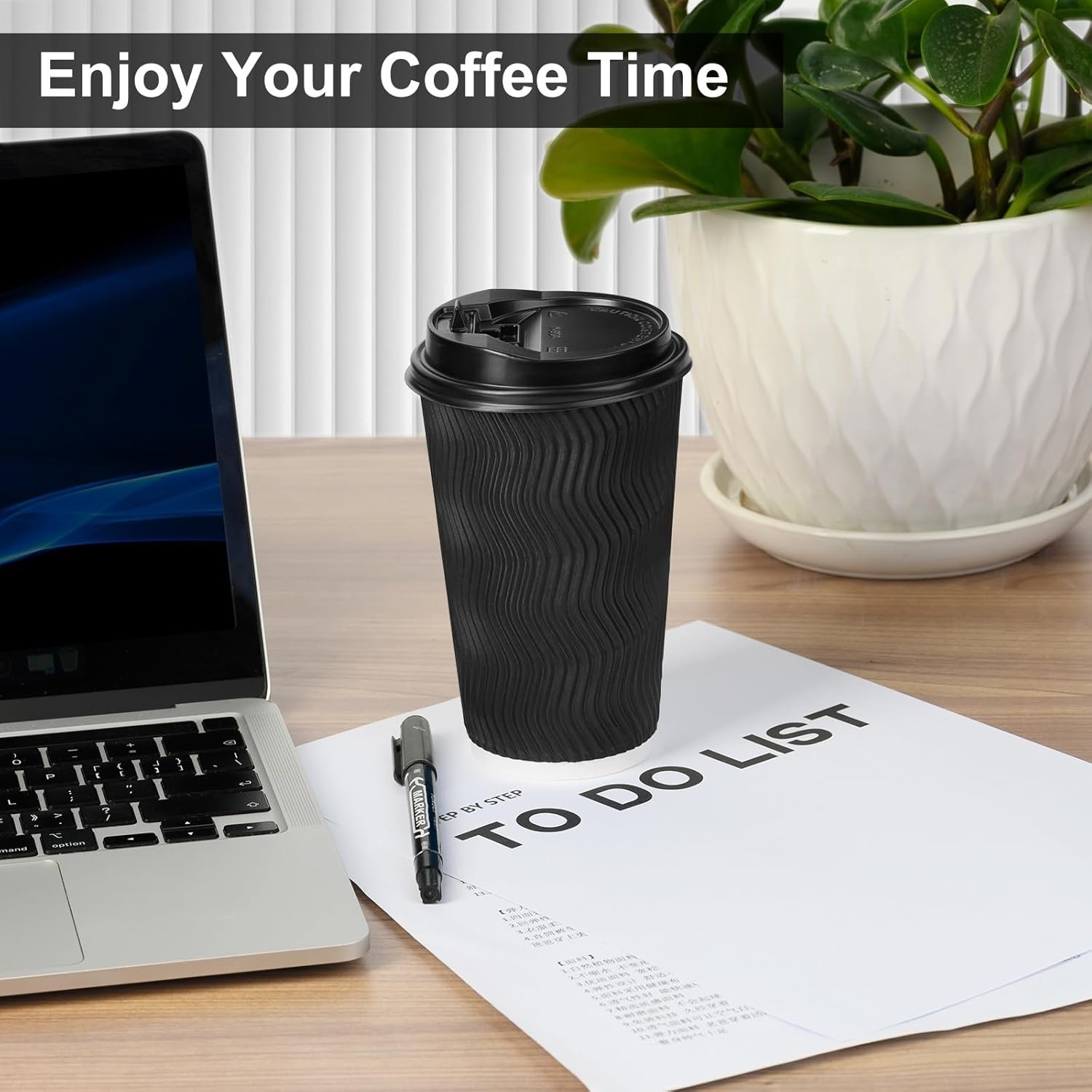 Wholesale 16oz Insulated Ripple Double-Walled Disposable Cups with Lids 50 Pack for Beverages Espresso Tea Parties Travel Factory