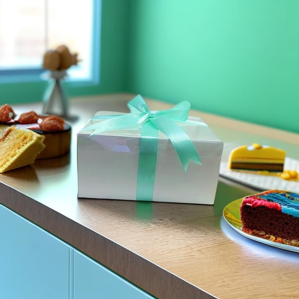 Wholesale 5-Pack Cupcake Box Combo Full Clear Lid 1.2-Inch Wide Ribbon Storage for 1 Small Cake 5 Cupcakes Includes Stickers Birthday Party Mother's Day Tiffany Blue supplier