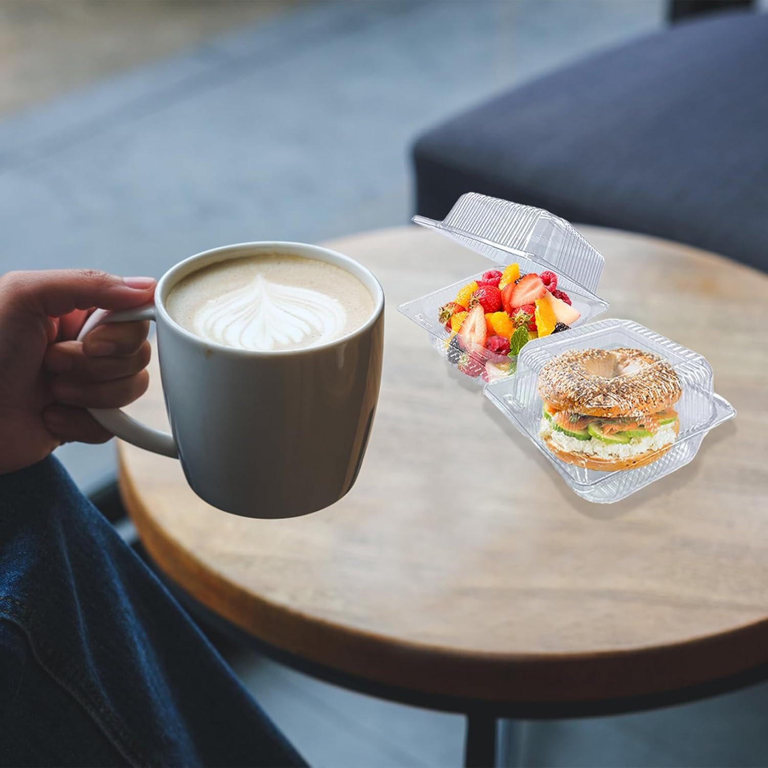 Wholesale 50 Pcs Clear Hinged Plastic Containers with Lids Square To-Go Clamshell Takeout Trays for Desserts Cakes Cookies Salads Pasta Sandwiches Factory