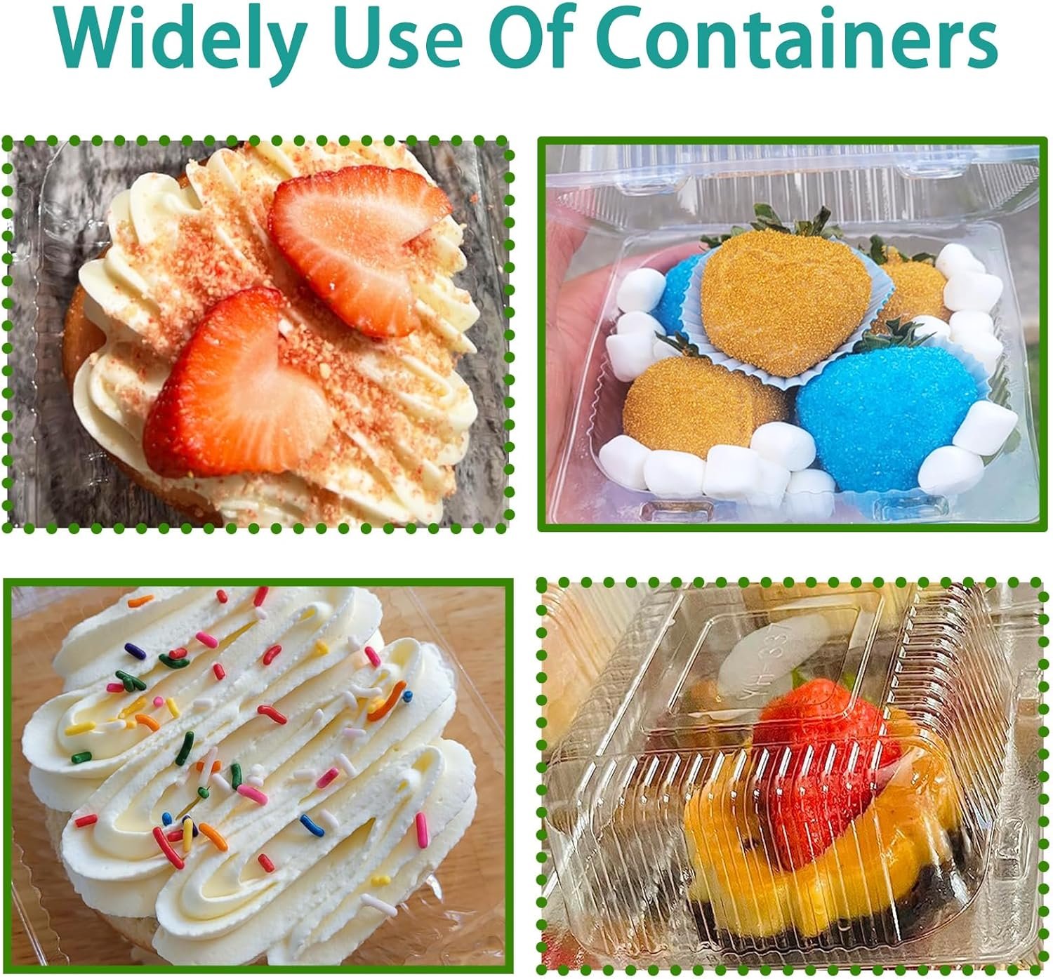 Wholesale 50 Pcs Clear Hinged Plastic Containers with Lids Square To-Go Clamshell Takeout Trays for Desserts Cakes Cookies Salads Pasta Sandwiches Factory