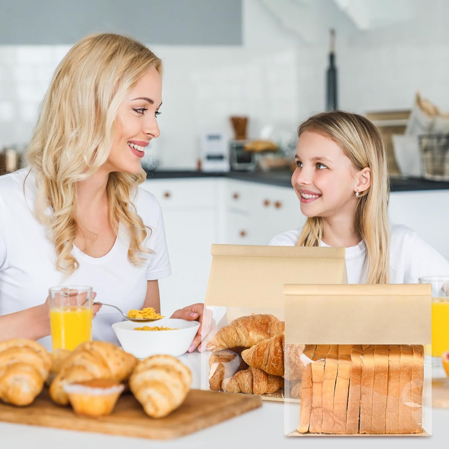 Wholesale 50Pcs Large Resealable Paper Bread Bags for Sourdough Bakery Storage with Clear Window Tin Tie Lock (8.7x4.3x11 Inch) Factory