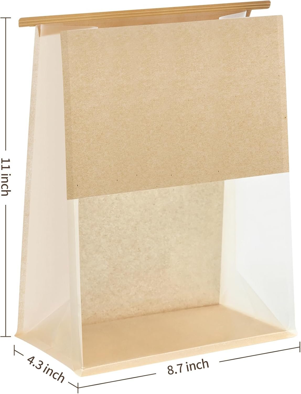 Wholesale 50Pcs Large Resealable Paper Bread Bags for Sourdough Bakery Storage with Clear Window Tin Tie Lock (8.7x4.3x11 Inch) Factory