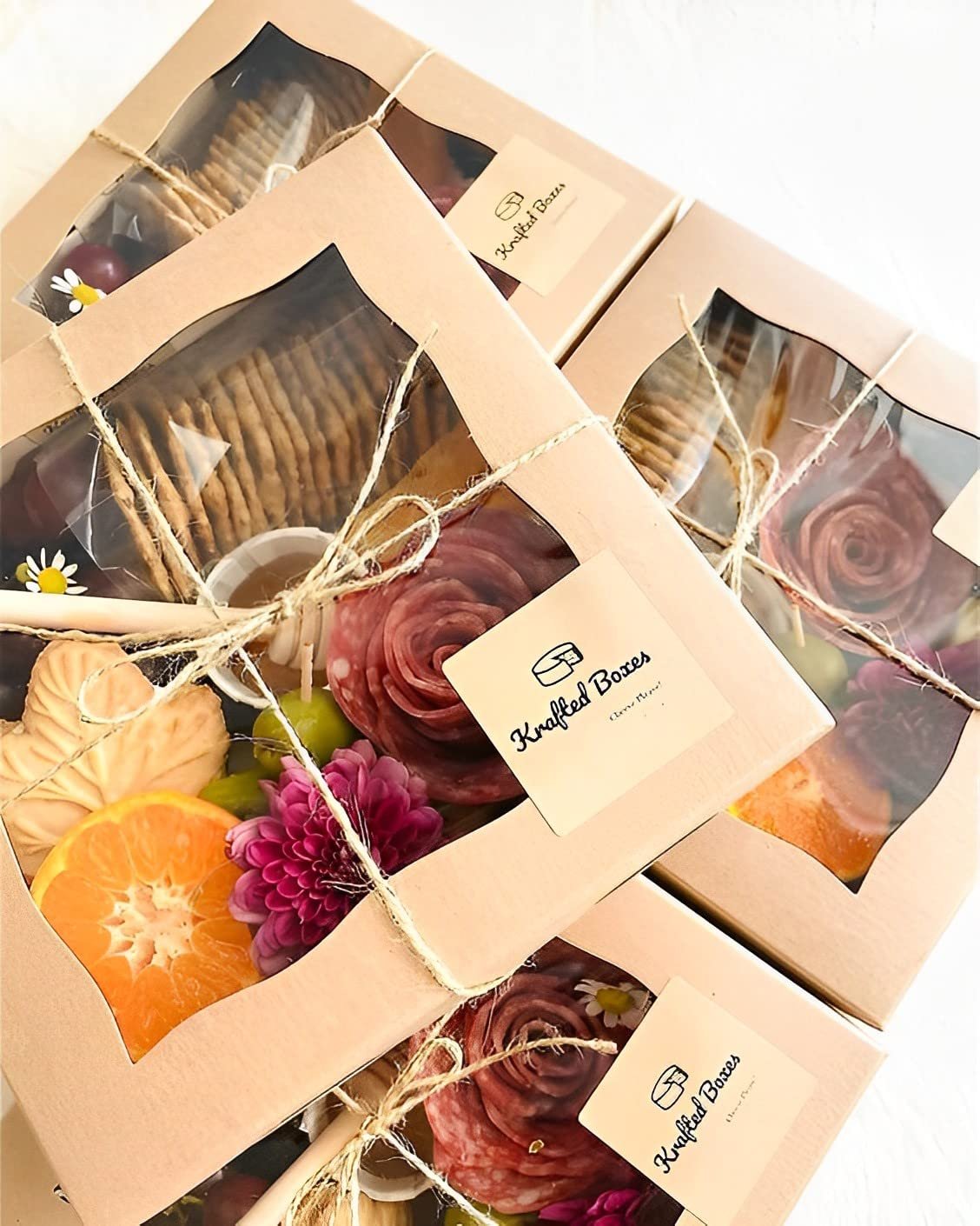 Wholesale 8x8x3 Inch Kraft Cookie Candy Boxes with Window for Chocolate Covered Strawberries Macarons Donuts Breakable Hearts Baked Goods Gift Treats Charcuterie 30 Pack Brown Factory