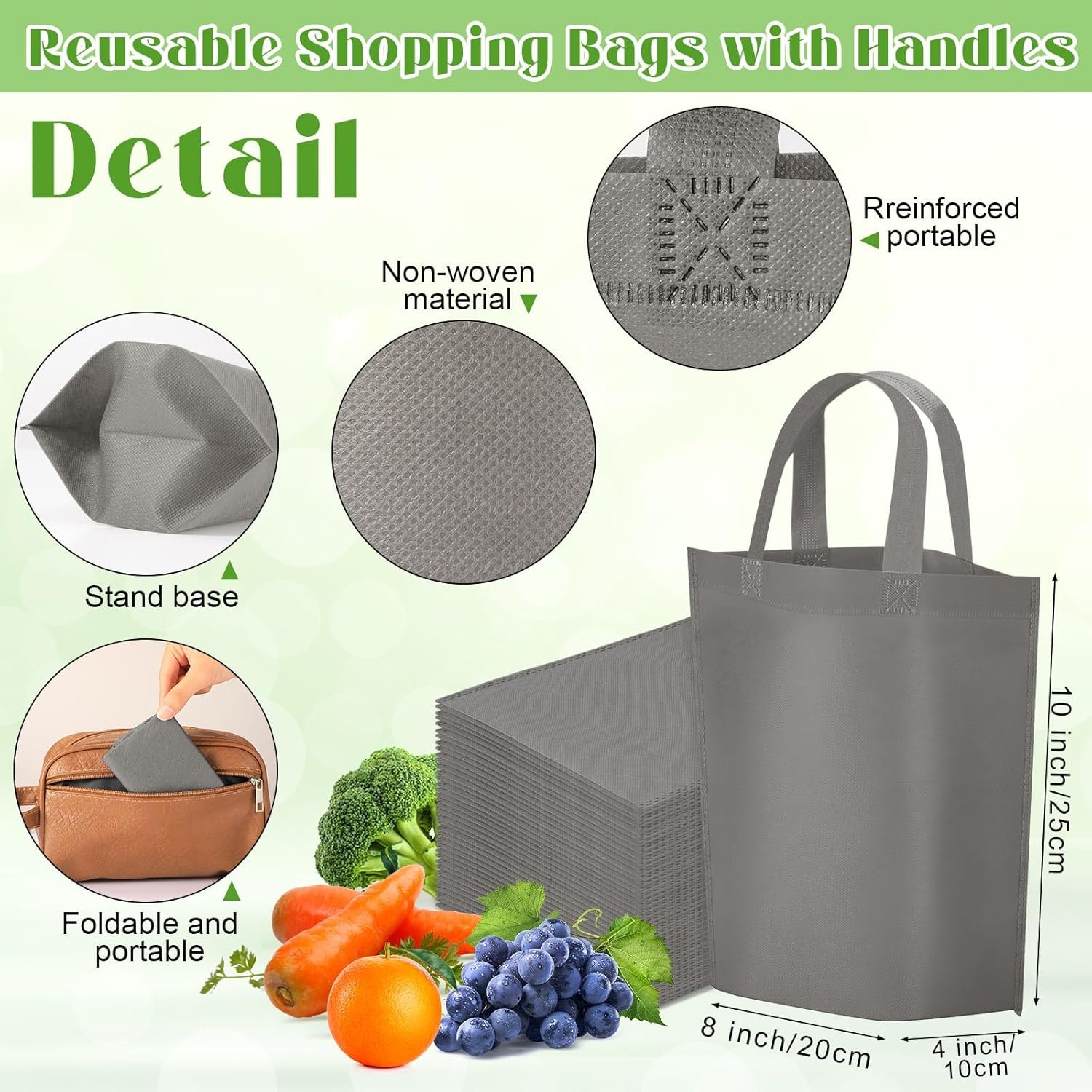 Wholesale Small Non Woven Gift Bags with Handles 8 x 4 x 10 Inch Reusable Foldable Grocery Treat Tote for Party Favor Factory