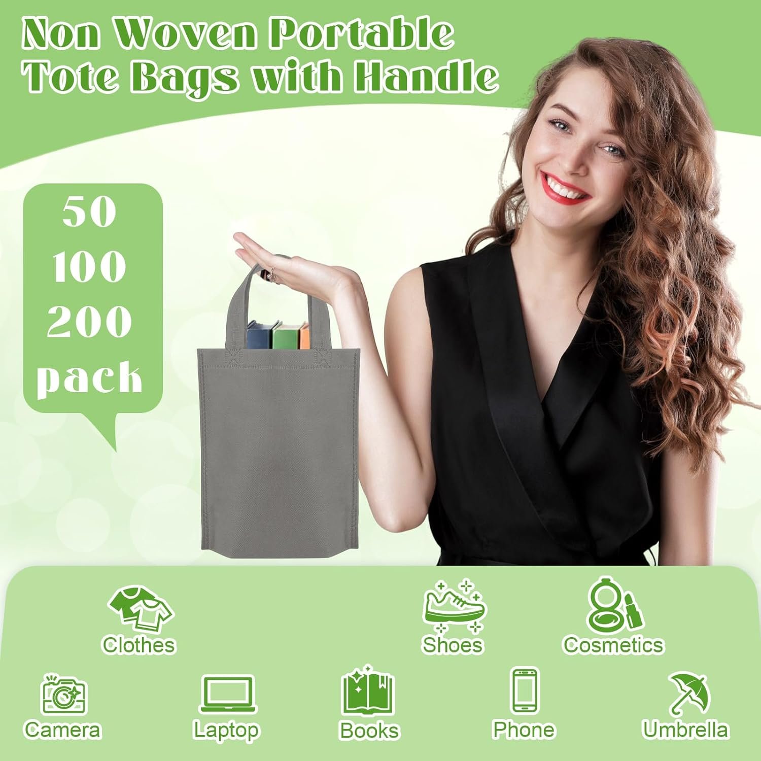 Wholesale Small Non Woven Gift Bags with Handles 8 x 4 x 10 Inch Reusable Foldable Grocery Treat Tote for Party Favor Factory