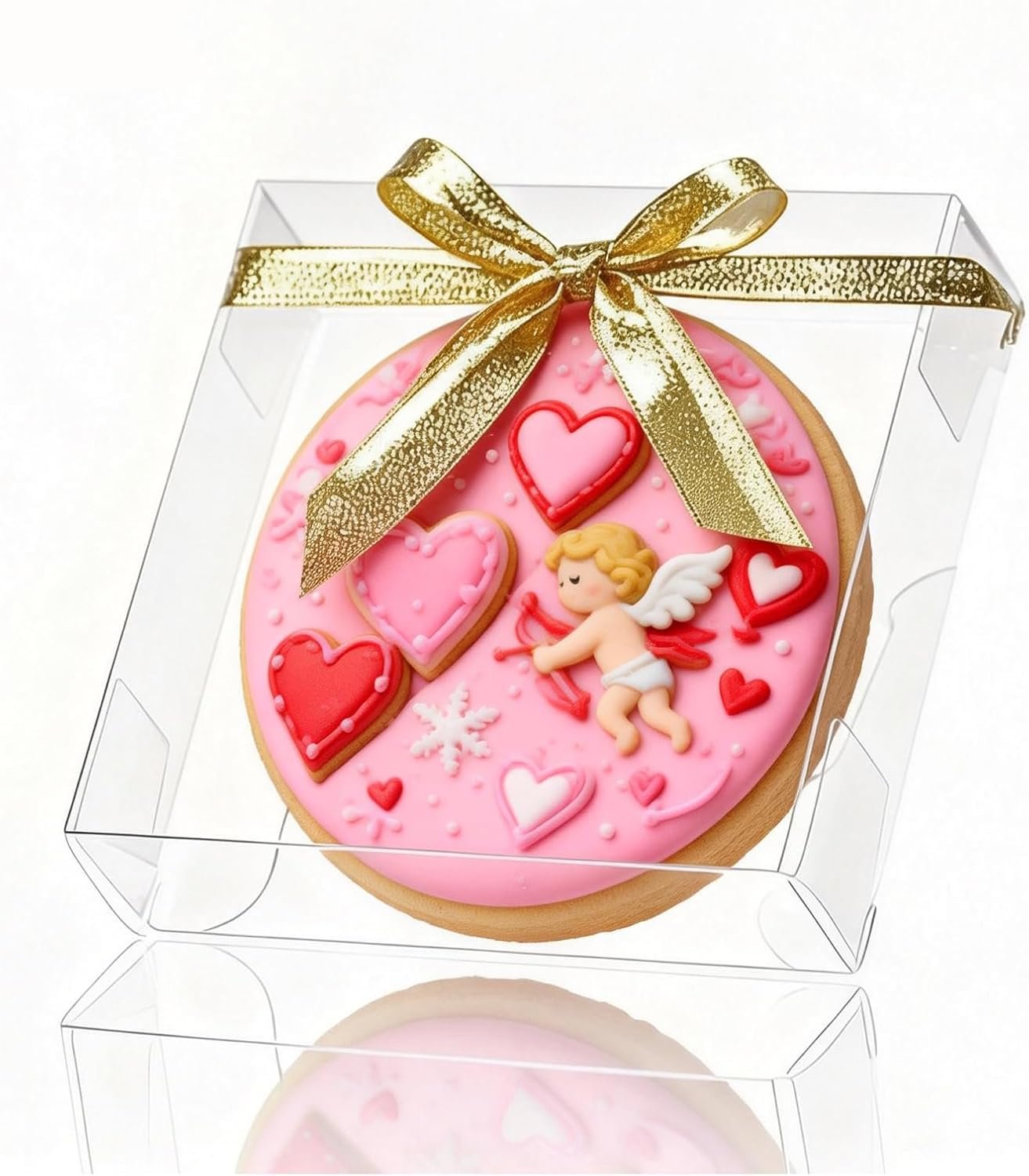 100 Pack 4x4x1.2inch Clear Single Cookies Boxes Small Bakery Boxe Macaron Boxes Brownie BoxesPastry Boxe for Easter Mother's Father's Christmas Birthday Day