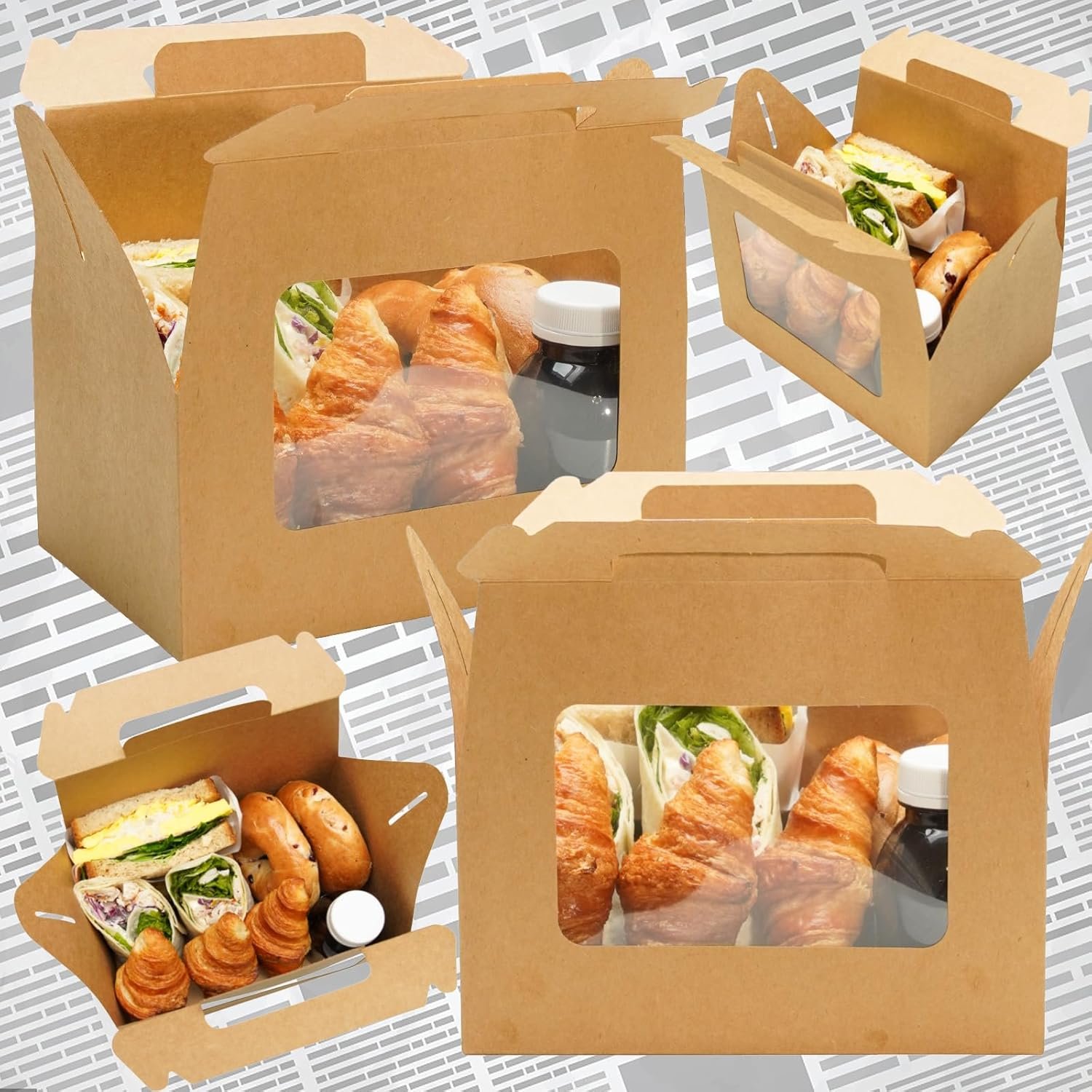 Wholesale 30 Pack 9x6x6 Brown Gable Cookie Boxes with Window Bakery Treat Packaging for Donuts Bread Homemade Gifts Favors Factory