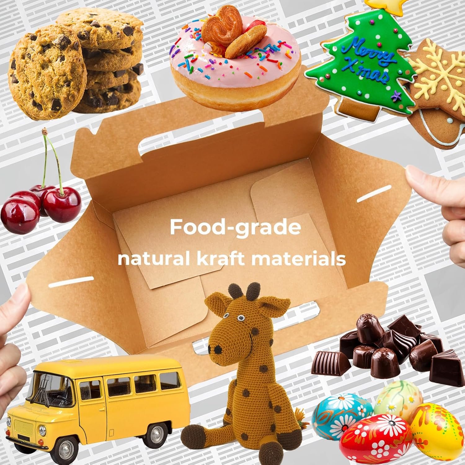 Wholesale 30 Pack 9x6x6 Brown Gable Cookie Boxes with Window Bakery Treat Packaging for Donuts Bread Homemade Gifts Favors Factory