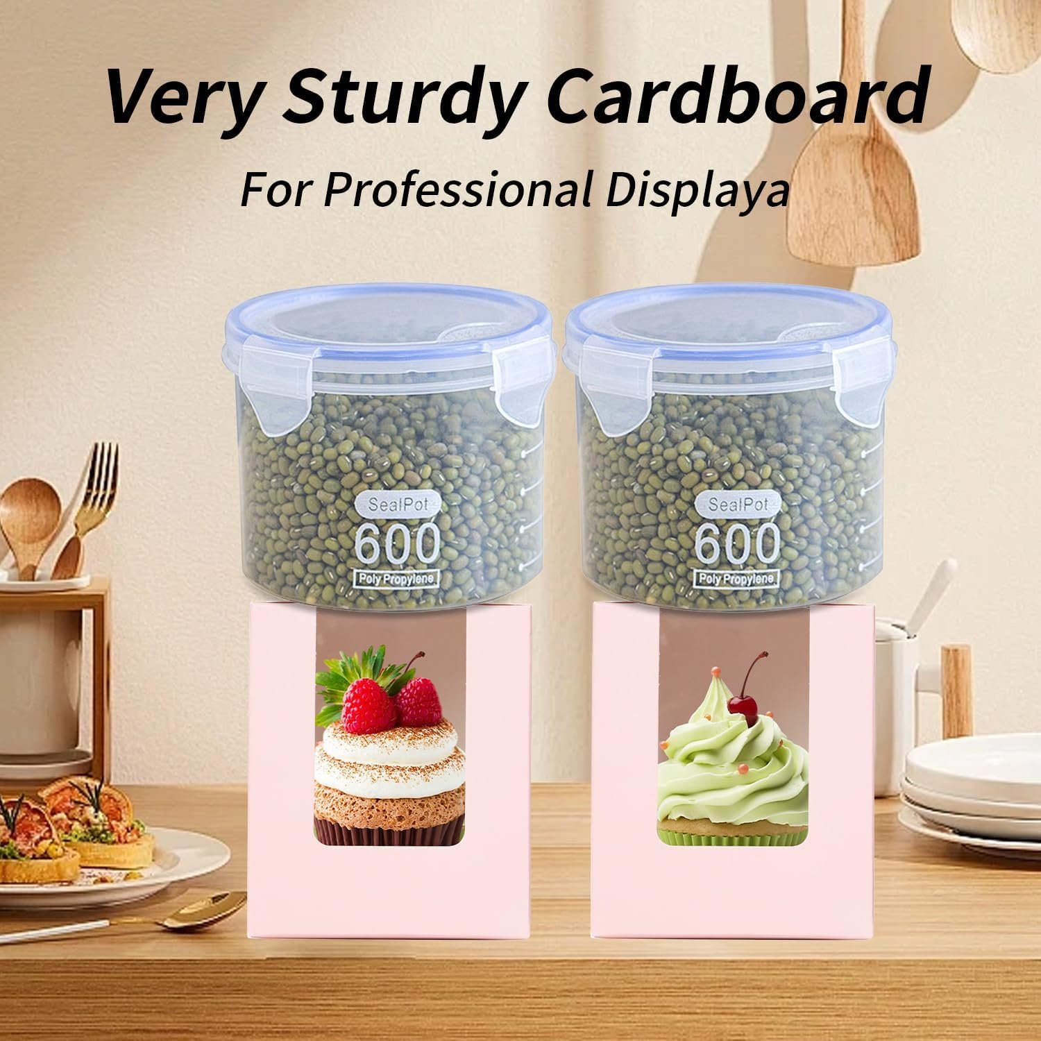 Wholesale Pink 70-Pack Single Cupcake Containers with Insert Window and Handle, Portable Holders for Bakery Wedding Party Favors, Factory