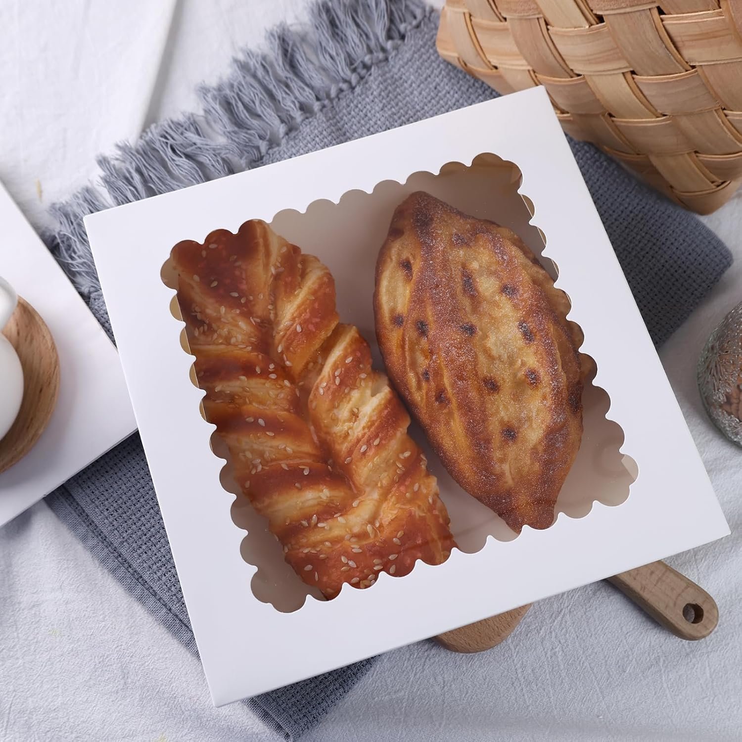 Wholesale 5PCS 10x10x2.5 Inch Pie Boxes White Bakery Cookie Containers with Window for Strawberries Cakes Muffins Pastries Party Favors Factory