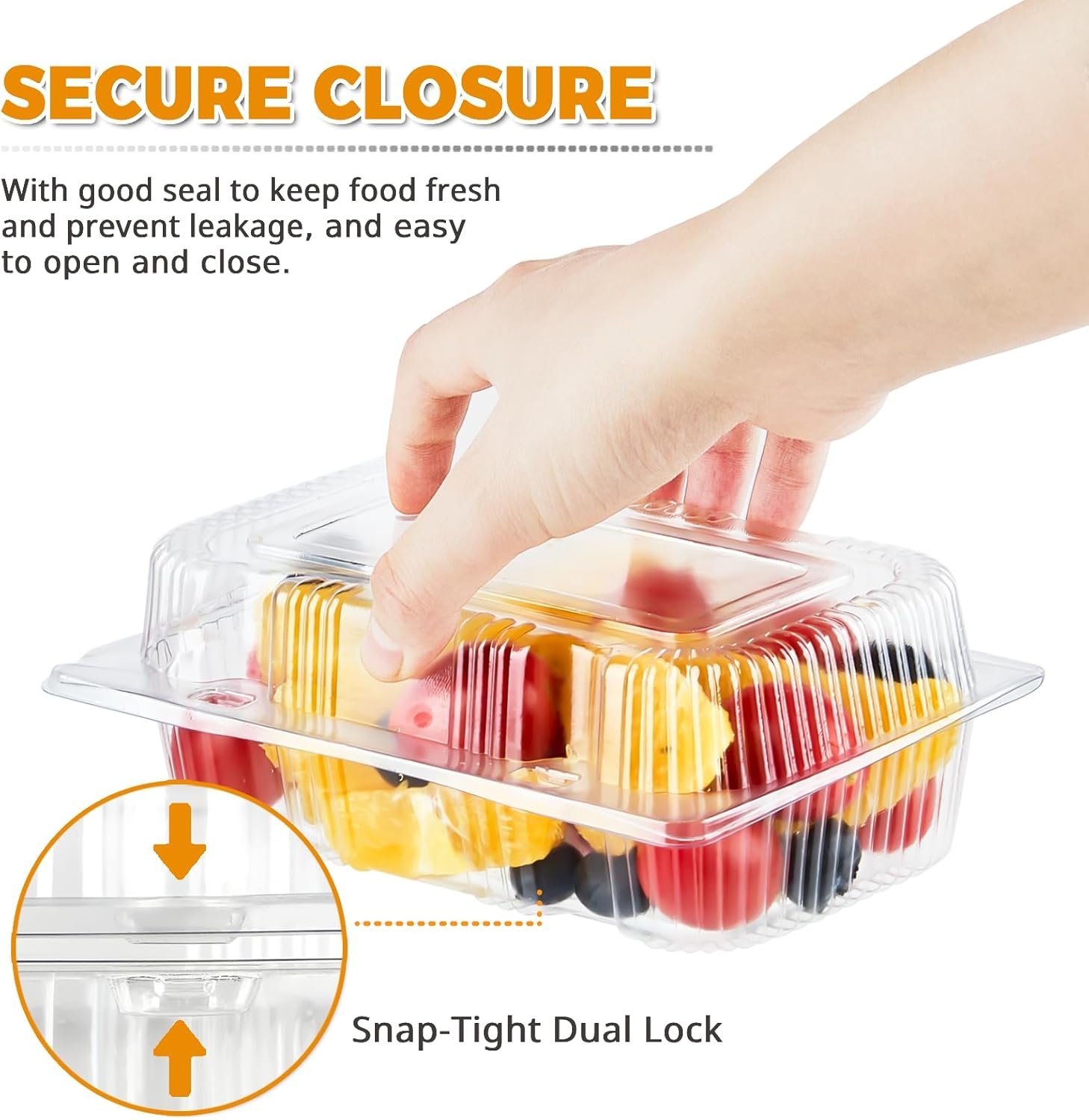 Wholesale 40 Pack Clear Hinged Plastic Containers Sturdy Clamshell Design with Lids Disposable Takeout Boxes for Desserts Cake Slices Sandwiches Salads Cookies 7.2 x 4.7 x 3 Inches Factory