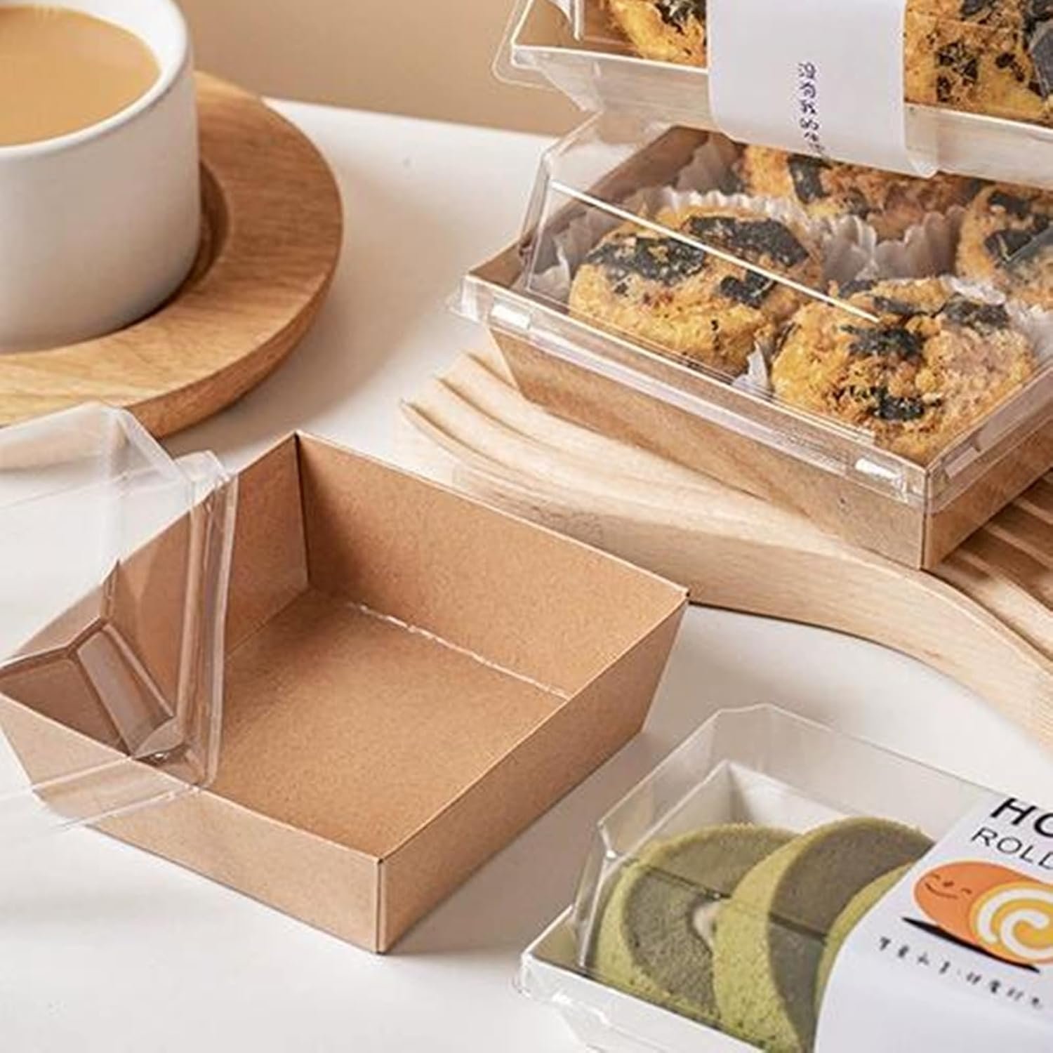 Wholesale 100 Pack Charcuterie Boxes with Clear Lids Disposable Kraft Dessert Containers Twine Stickers for Sandwiches Snacks Cakes Weddings Strawberries 5x5x2.6 Inch Factory