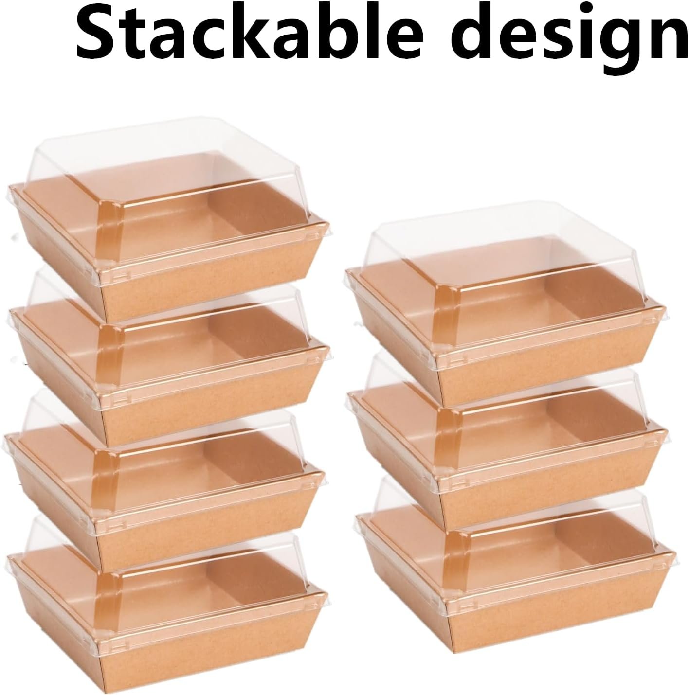 Wholesale 100 Pack Charcuterie Boxes with Clear Lids Disposable Kraft Dessert Containers Twine Stickers for Sandwiches Snacks Cakes Weddings Strawberries 5x5x2.6 Inch Factory