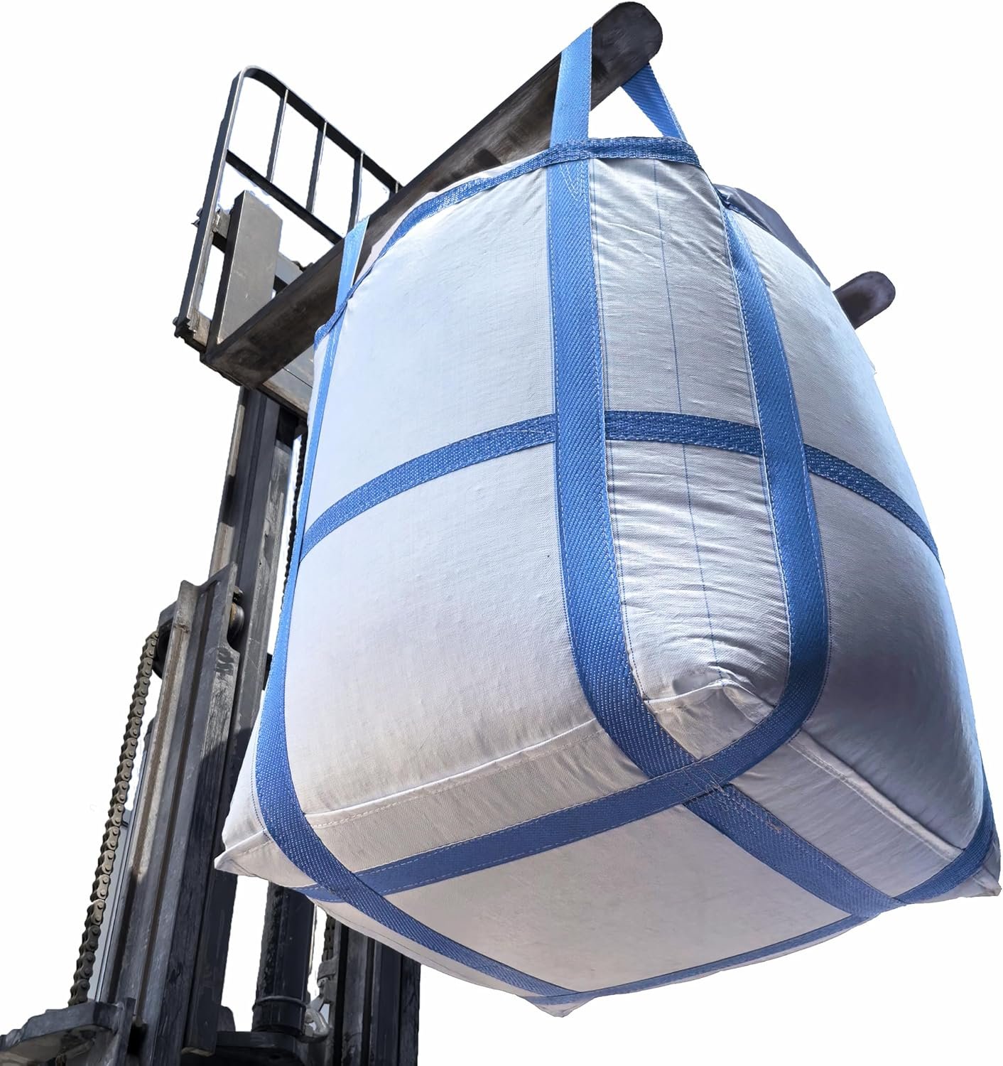 8Pack FIBC Bulk Bag,2 Ton Bag, 35.4" L x 35.4" W x 43.3" H,4400lbs SWL Safty Factor 3:1,Woven Polypropylene Bags,Duffle Top #-Shaped Flat Bottom