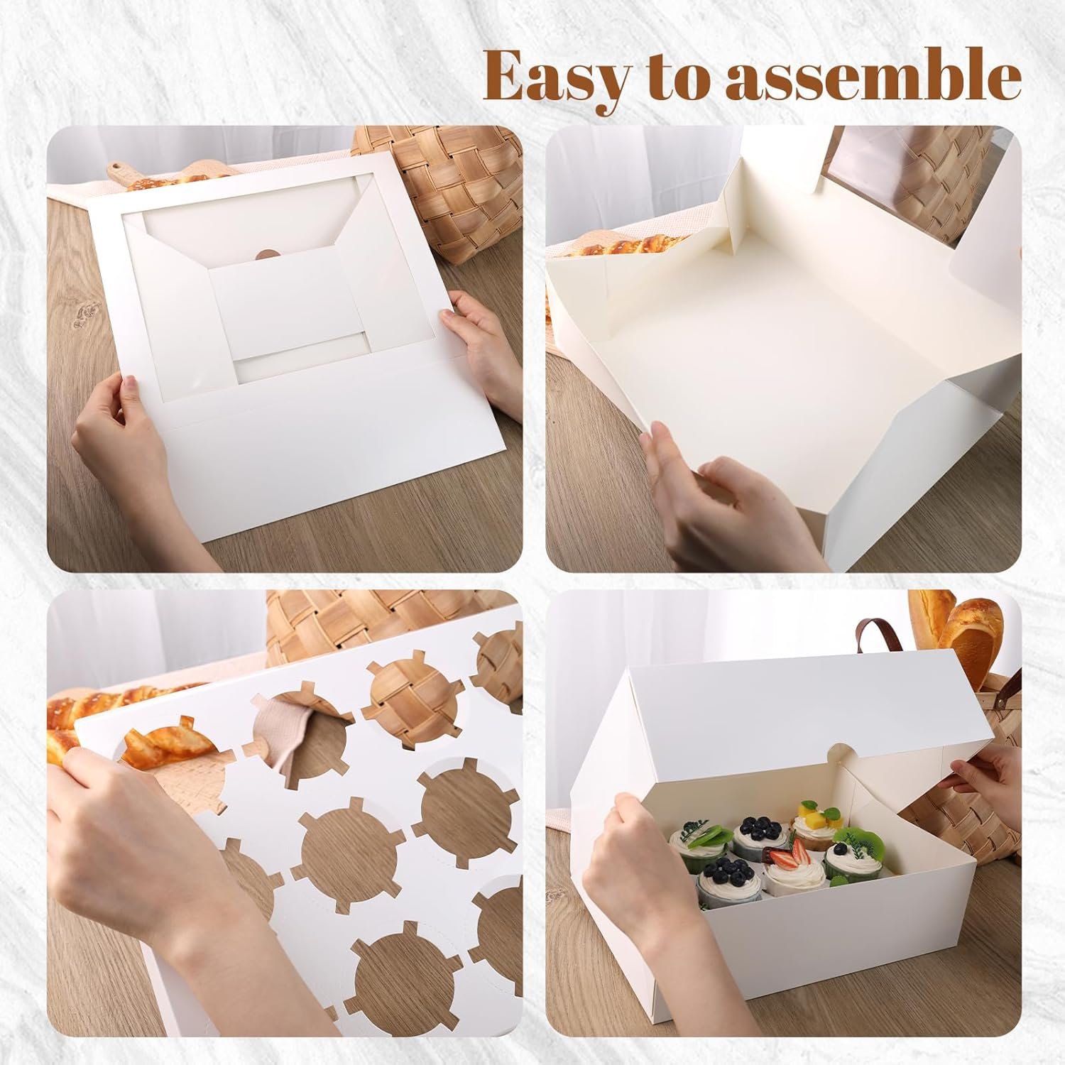 Wholesale 12 Count 13x10x4 Inch Cupcake Boxes with Window Holds 72 Cupcakes for Birthday Holiday Party Bakery Supplies Factory Wholesale 12 Count 13x10x4 Inch Cupcake Boxes with Window Holds 72 Cupcakes for Birthday Holiday Party Bakery Supplies Factory