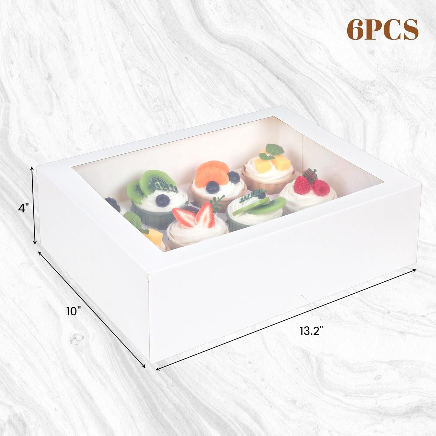 Wholesale 12 Count 13x10x4 Inch Cupcake Boxes with Window Holds 72 Cupcakes for Birthday Holiday Party Bakery Supplies Factory Wholesale 12 Count 13x10x4 Inch Cupcake Boxes with Window Holds 72 Cupcakes for Birthday Holiday Party Bakery Supplies Factory