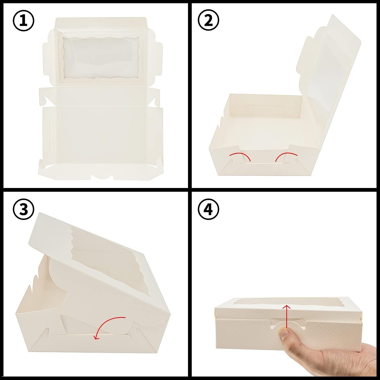 Wholesale 20pcs 8x5x2 Inch White Window Bakery Boxes for Cookies Pastries Macarons Donuts Muffins Chocolates Cupcakes Candy Gifts Factory