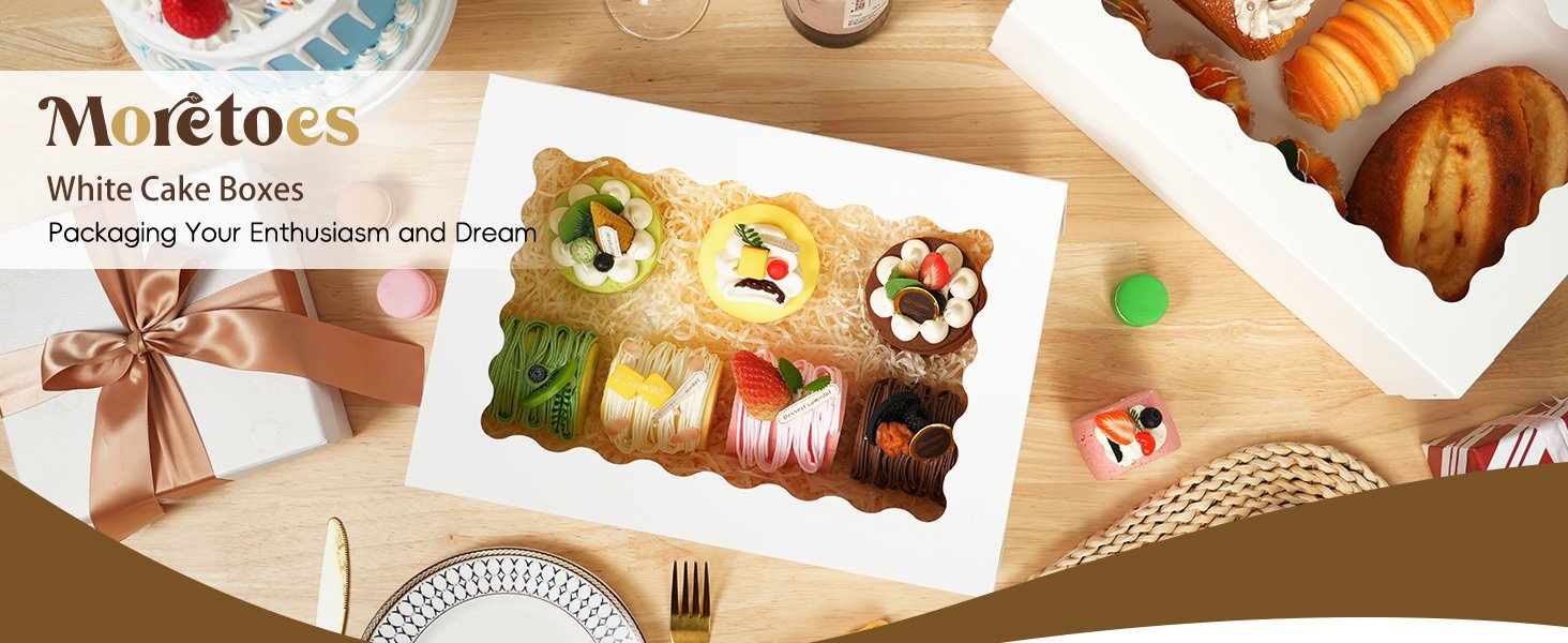 Wholesale 20pcs 14x10x4 Inch White Sheet Cake Boxes with Window for Pastry Baking Donuts Cupcakes Pies Packaging Factory