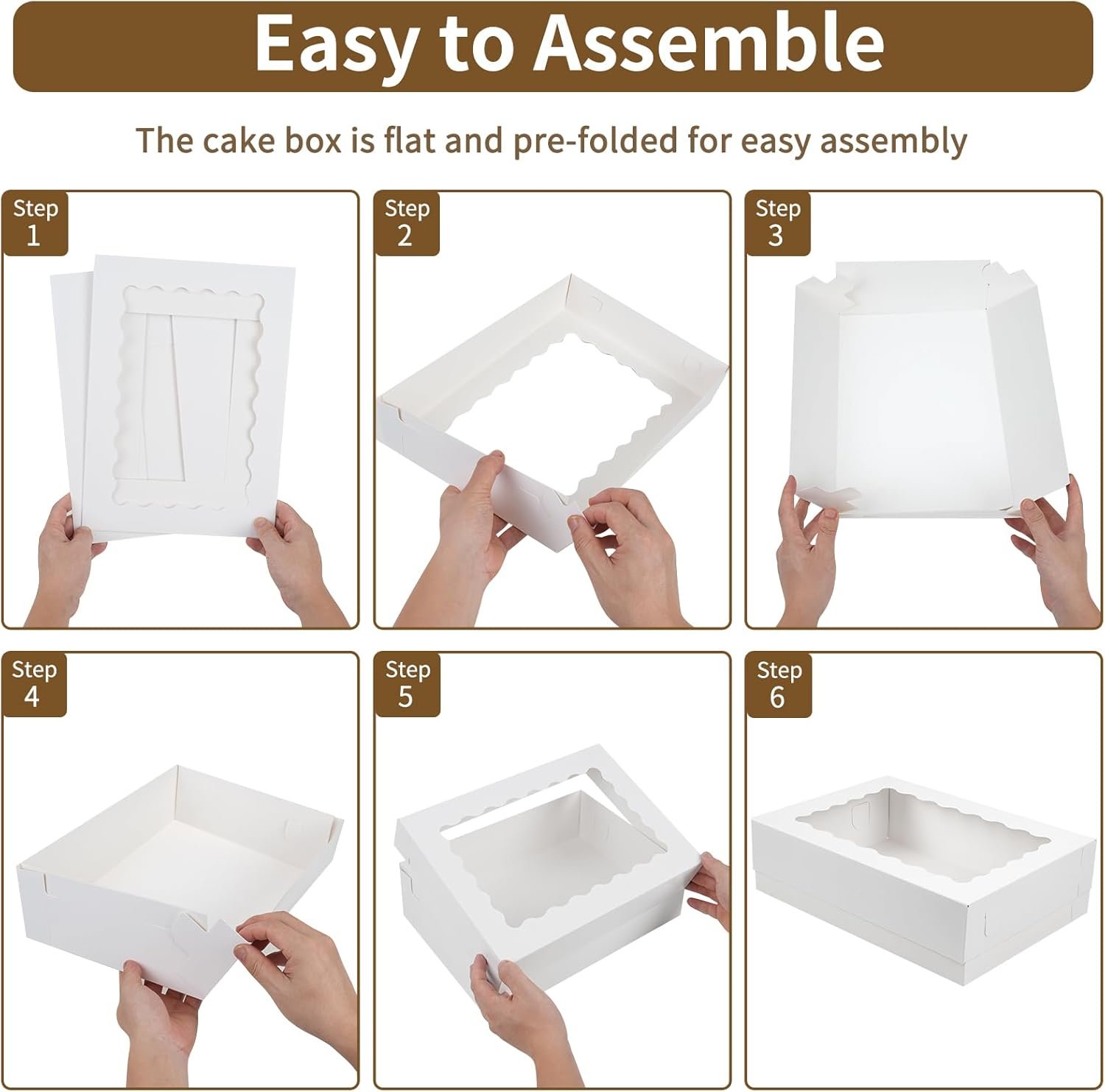 Wholesale 20pcs 14x10x4 Inch White Sheet Cake Boxes with Window for Pastry Baking Donuts Cupcakes Pies Packaging Factory