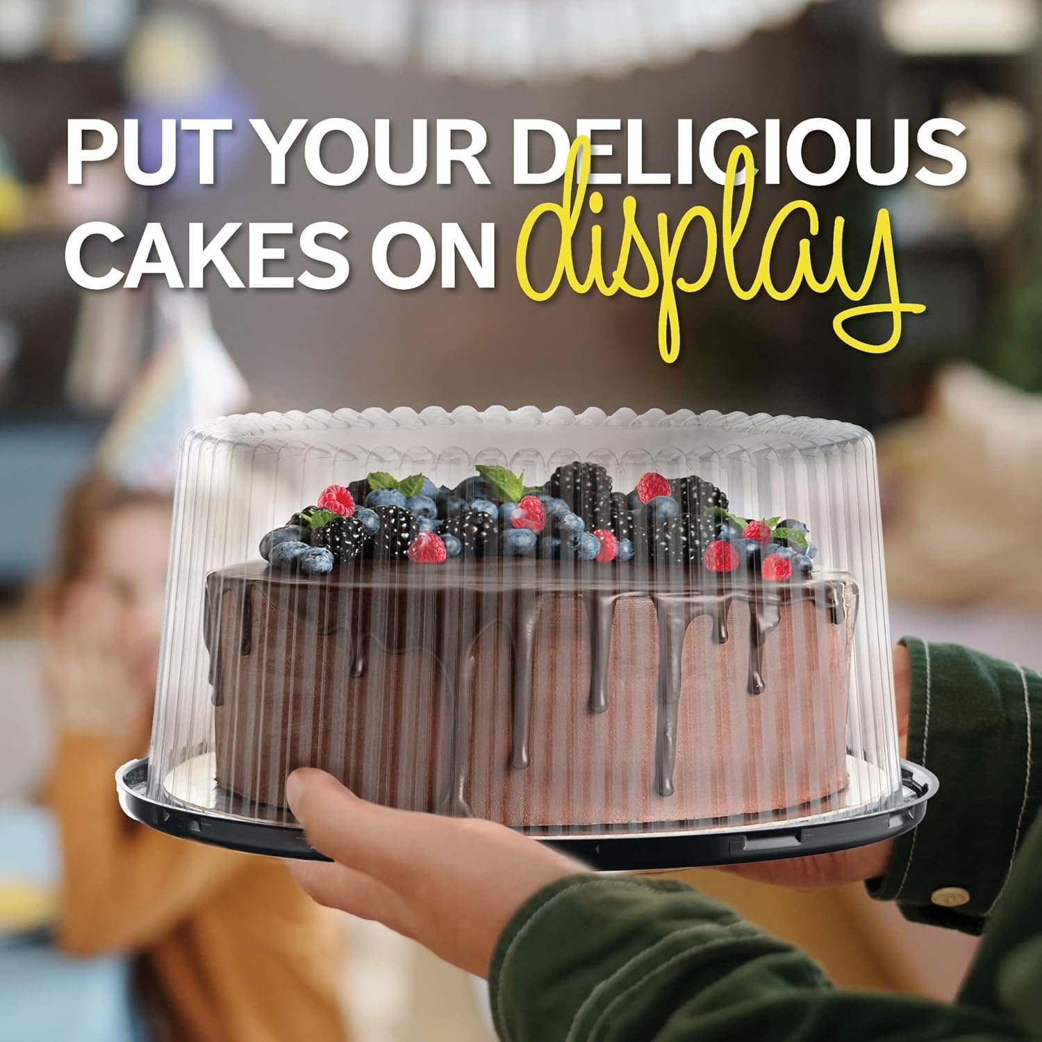 Wholesale 10-11 Inch Plastic Disposable Round Cake Containers with Dome Lids Cake Boards 5 Pack Bundt Carriers Server for 2-3 Layer Transport Display supplier