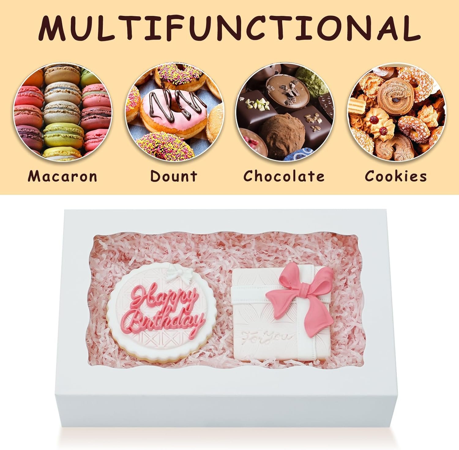 Wholesale 20pcs 8x5x2 Inch Window Bakery Boxes for Chocolate Covered Strawberries Macarons Pastries Treats Desserts White Factory