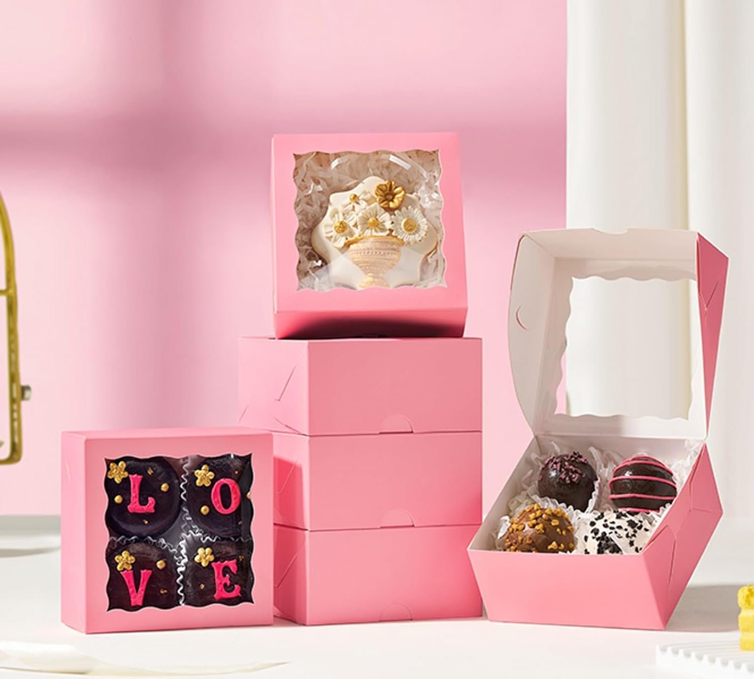 Wholesale 40 Pack 4x4x2 Inch Bakery Boxes for Cookies Mini Bundt Cakes Pies Cinnamon Rolls Chocolate Truffles Party Wedding Favors Factory Wholesale 40 Pack 4x4x2 Inch Bakery Boxes for Cookies Mini Bundt Cakes Pies Cinnamon Rolls Chocolate Truffles Party Wedding Favors Factory