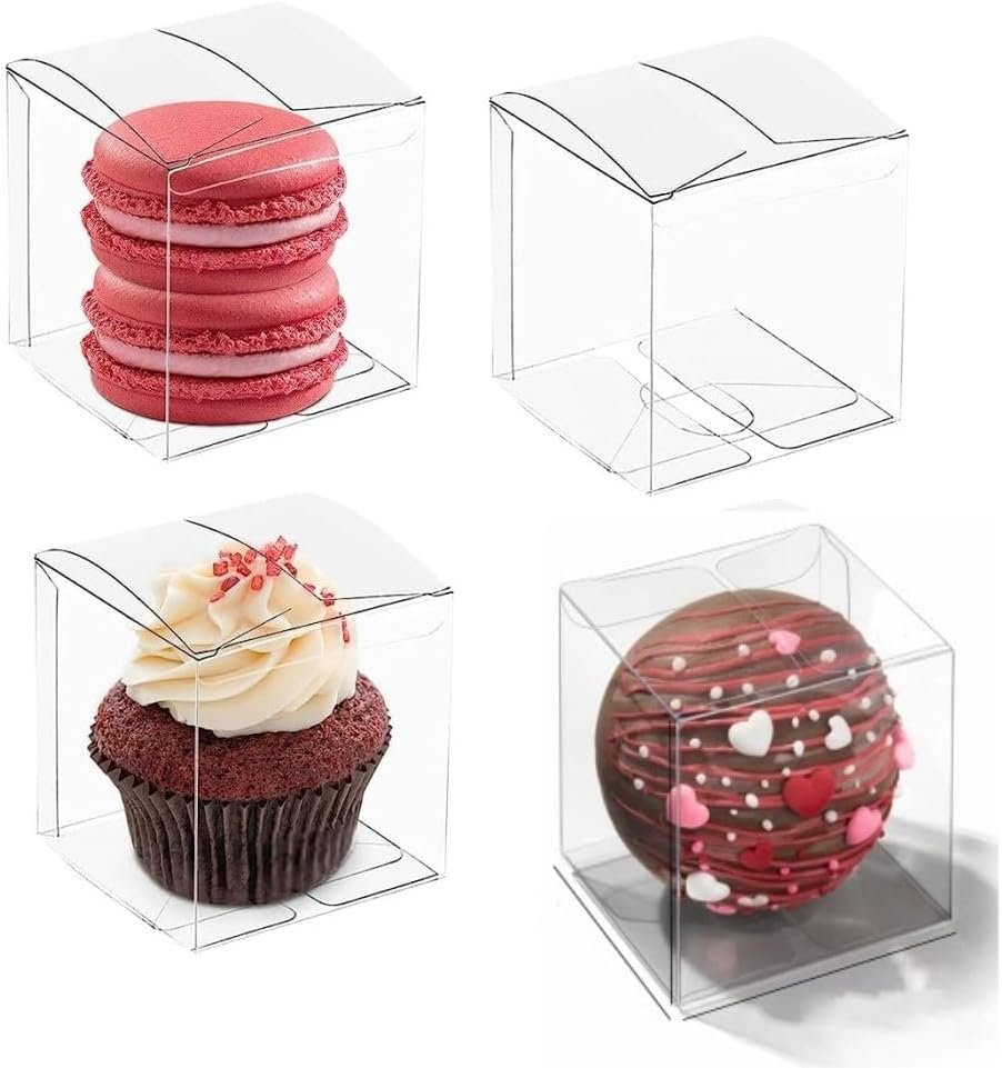 Wholesale 50 Pack Bulk 2x2x2 Inch Clear Small Gift Boxes for Macarons Chocolate Bombs Birthdays Weddings Party Favors Factory