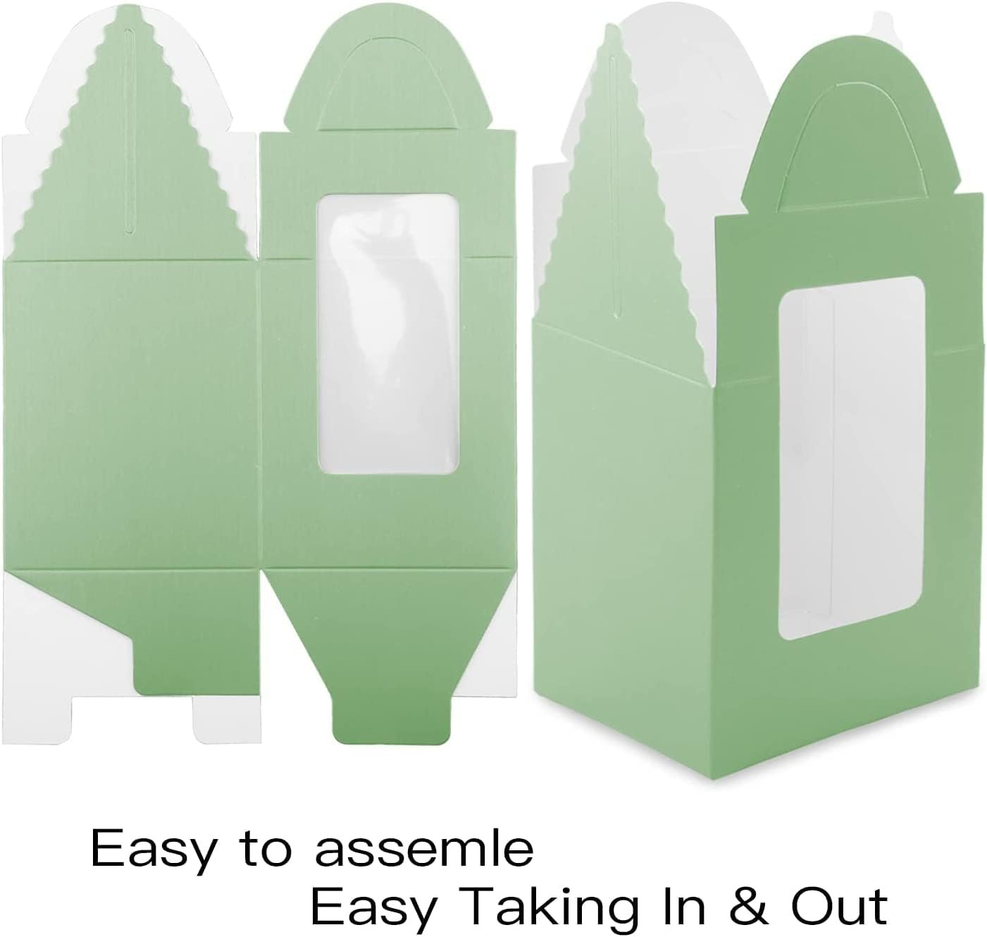 Wholesale 30 Pcs Single Cupcake Boxes Individual Containers for Muffins Pastries with Inserts Windows Handles for Weddings Birthdays Green Factory