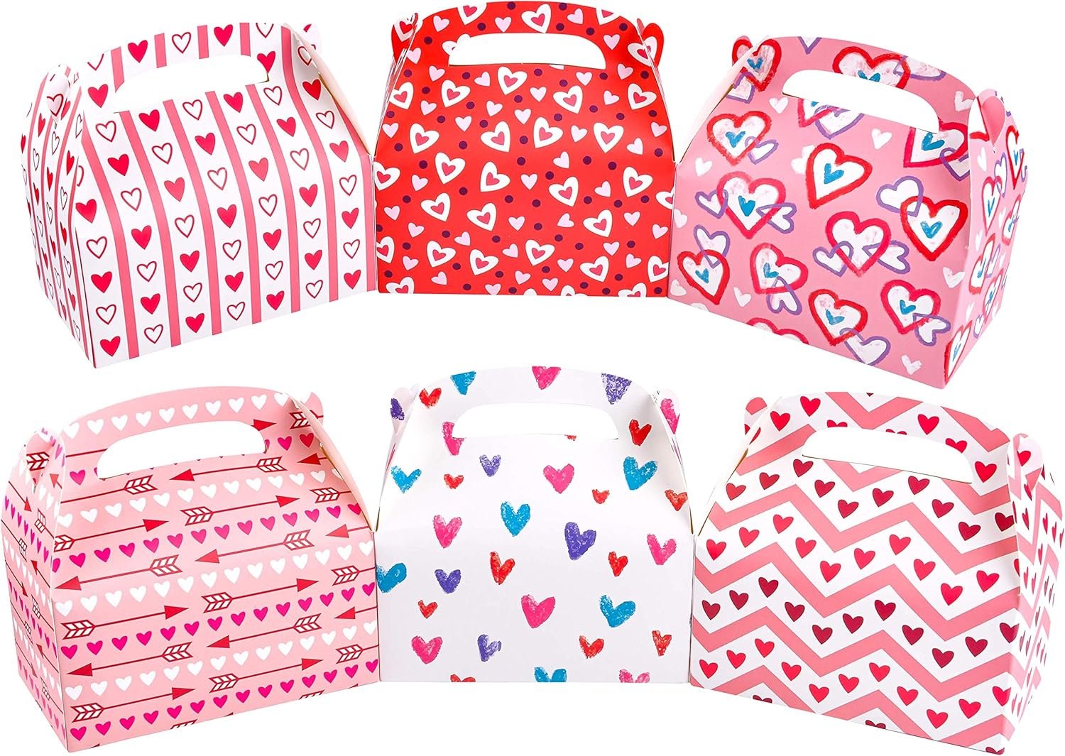 Wholesale 24 Pcs Heart-Shaped Valentine's Day Treat Boxes Cookie Packaging Colorful Design for Kids Party Favors Classroom Prizes Candy Storage Factory