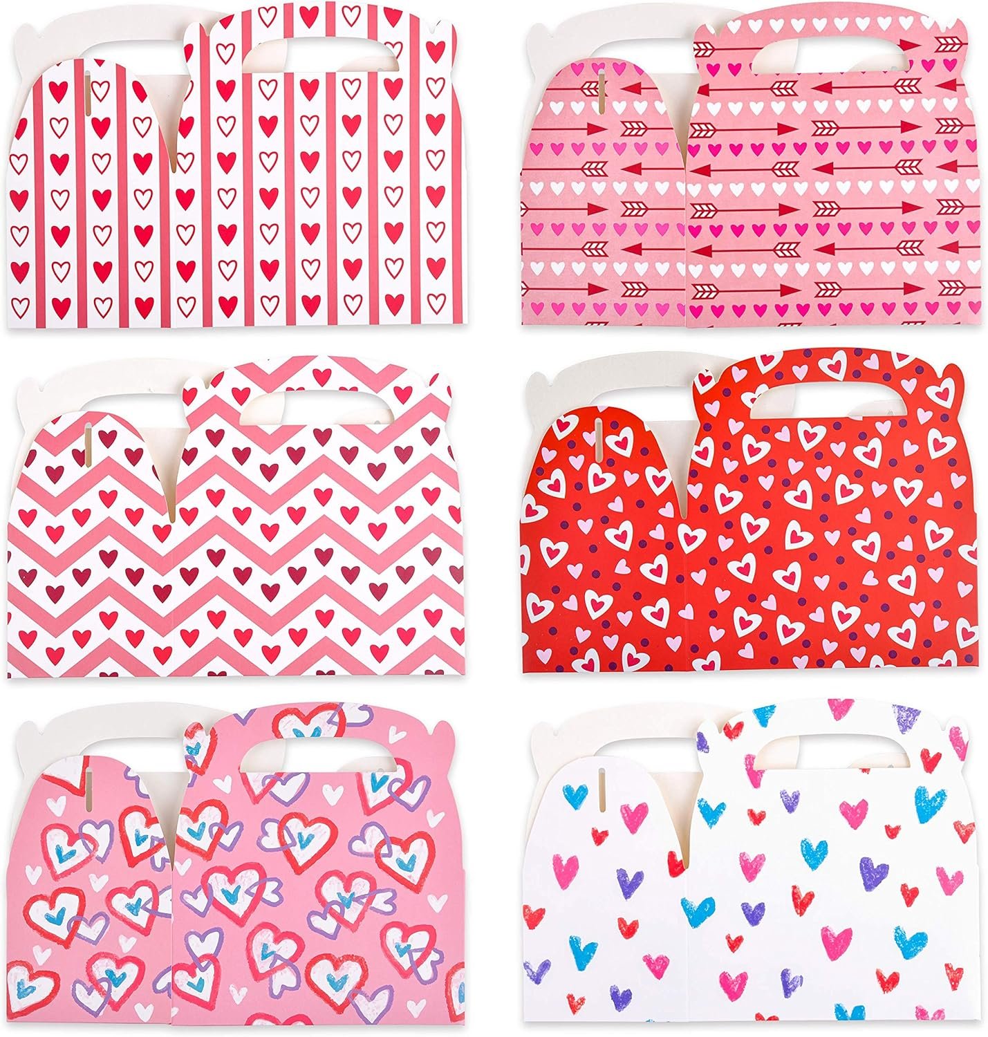 Wholesale 24 Pcs Heart-Shaped Valentine's Day Treat Boxes Cookie Packaging Colorful Design for Kids Party Favors Classroom Prizes Candy Storage Factory