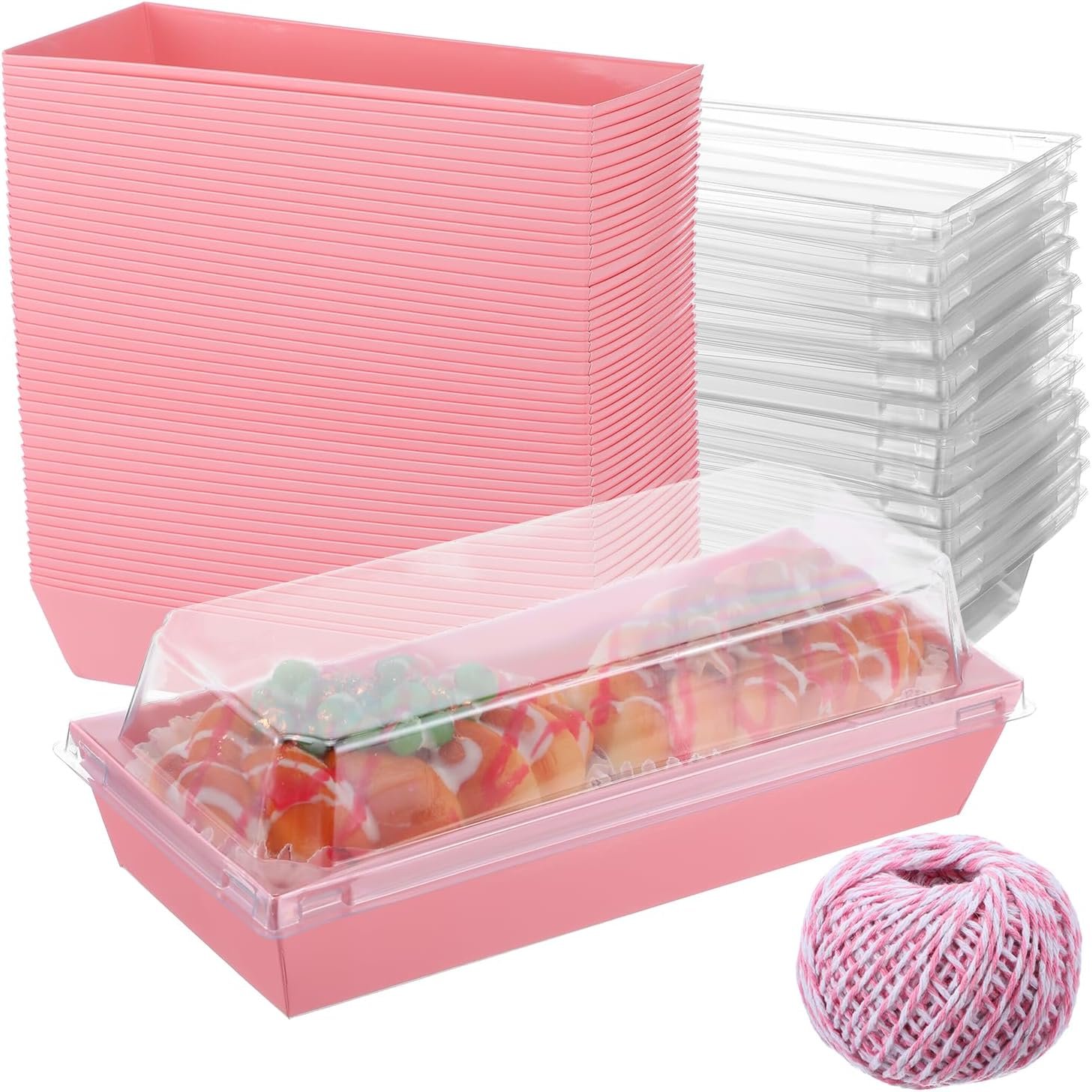 Wholesale 50 Pack Small Paper Charcuterie Boxes with Clear Lids To Go Treat Containers for Desserts Cookies Sandwiches Pastries Strawberries Cupcakes Factory