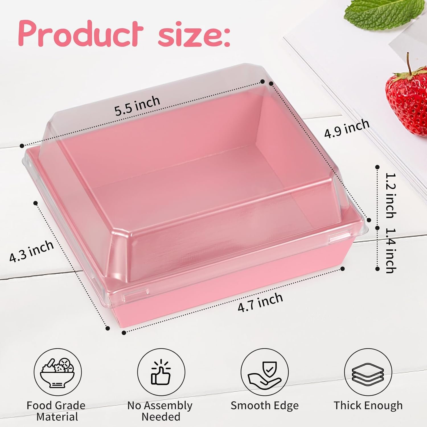 Wholesale 20 Pack Pink Square Disposable Paper Charcuterie Boxes with Lids for Cookies Strawberries Cake Slices Desserts Donuts Bakery To-Go Containers Valentine Wedding Home Outdoor Use Factory