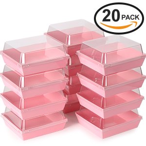 Wholesale 20 Pack Pink Square Disposable Paper Charcuterie Boxes with Lids for Cookies Strawberries Cake Slices Desserts Donuts Bakery To-Go Containers Valentine Wedding Home Outdoor Use Factory
