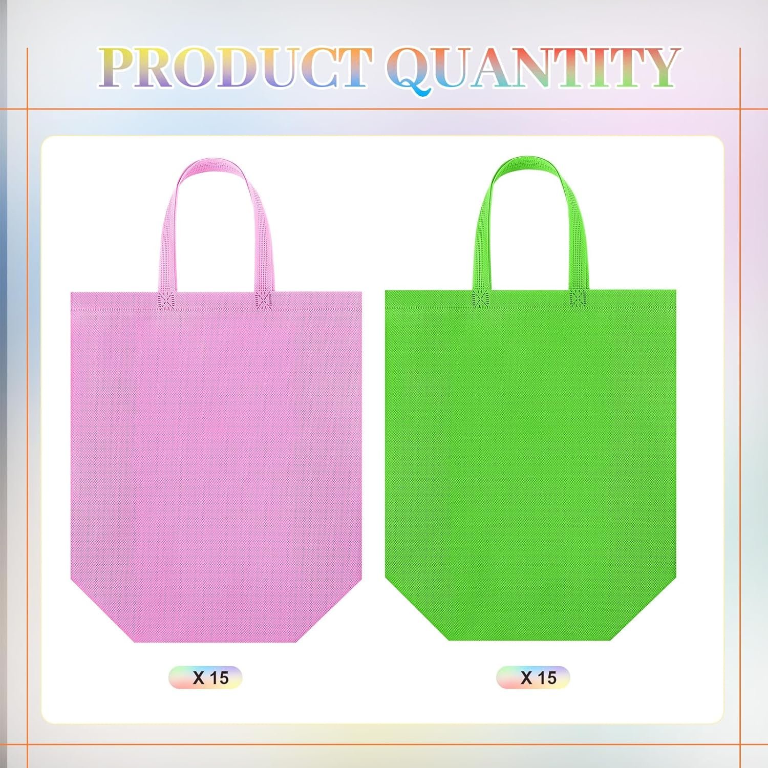 Wholesale 30 Pcs Large Reusable Non-Woven Gift Bags with Handles 14.5 x 14 x 6.6'' Christmas Birthday Party Favors Pink Green Factory