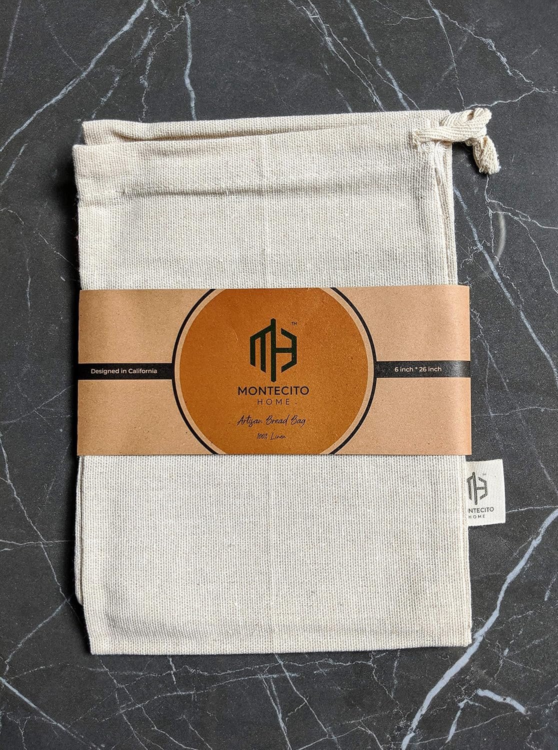 Wholesale Extra Large 12x15 Inch Farmhouse Linen Artisan Boule Bread Bags Set of 2 Reusable Drawstring for Homemade Storage Perfect for Bakers Housewarming Natural Black Factory