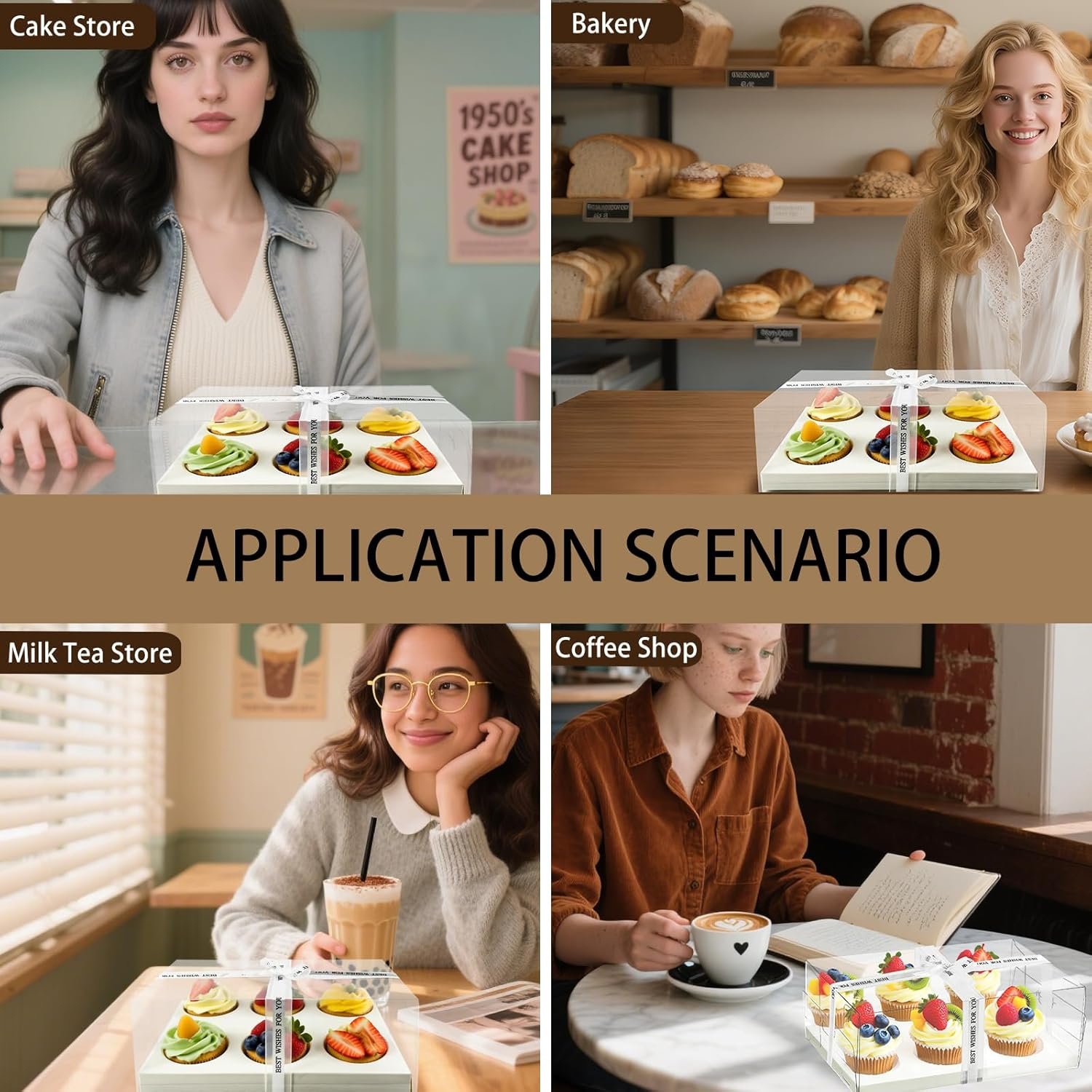 Wholesale 15 Pack Clear Cupcake Boxes 6 Compartment Stackable Plastic Container Set with Gift Ribbon for Muffins Macarons Cookies Desserts Parties 10.5 x 7.08 x 4 Inches Factory Wholesale 15 Pack Clear Cupcake Boxes 6 Compartment Stackable Plastic Container Set with Gift Ribbon for Muffins Macarons Cookies Desserts Parties 10.5 x 7.08 x 4 Inches Factory