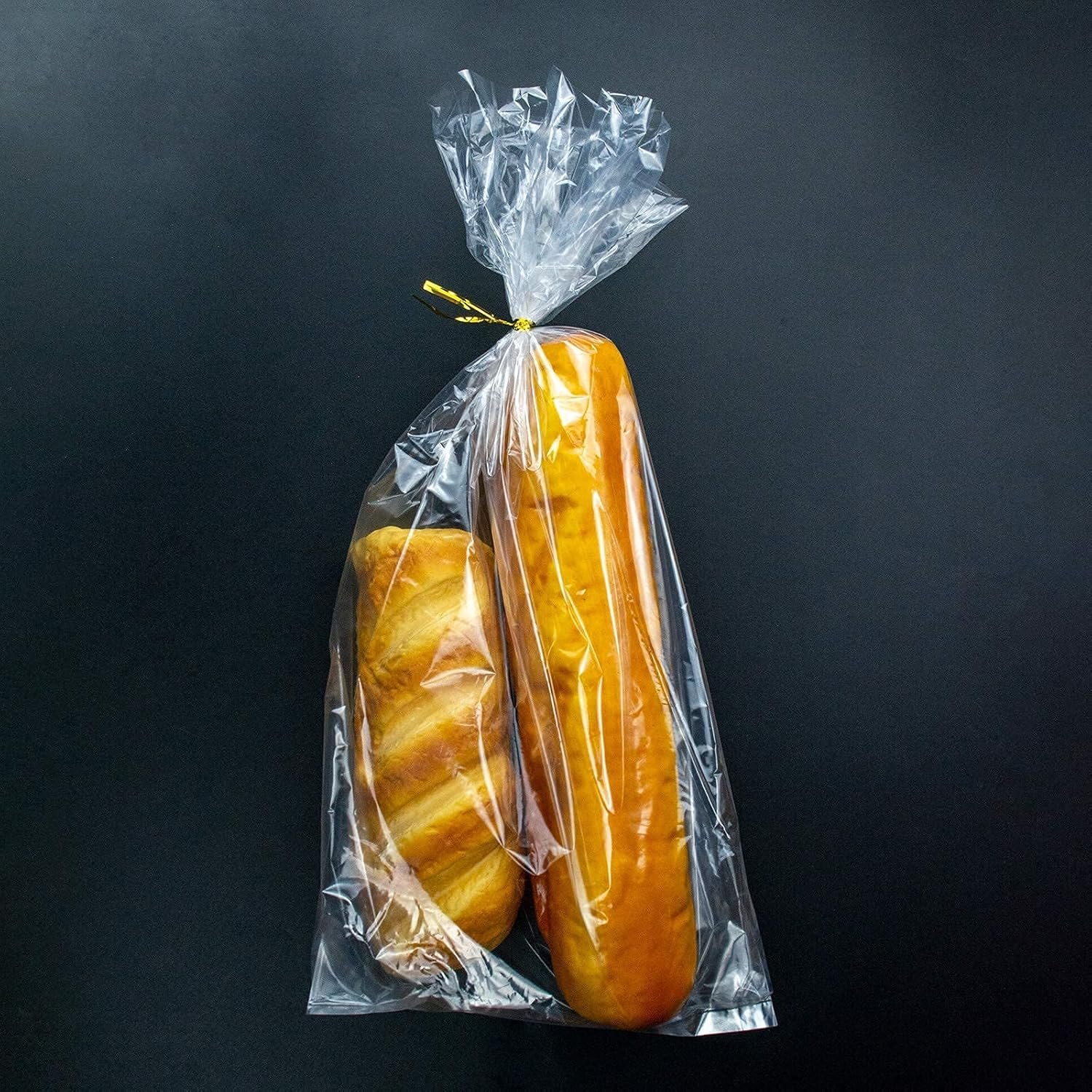 Wholesale Plastic Bread Bags with Ties 50 Pack Printed Loaf Bags for Homemade Sourdough Bakery Foods 8x18 Inch 4 Inch Side Gusset Factory