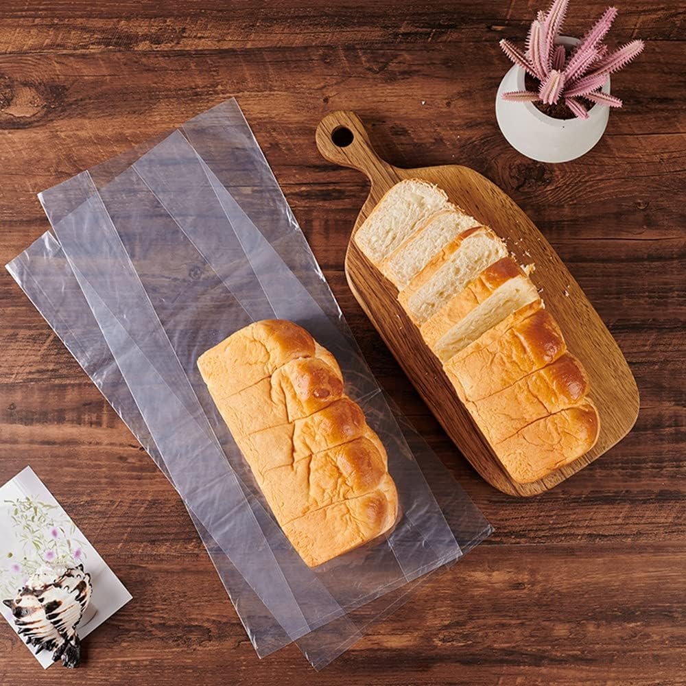 Wholesale Plastic Bread Bags with Ties 50 Pack Printed Loaf Bags for Homemade Sourdough Bakery Foods 8x18 Inch 4 Inch Side Gusset Factory