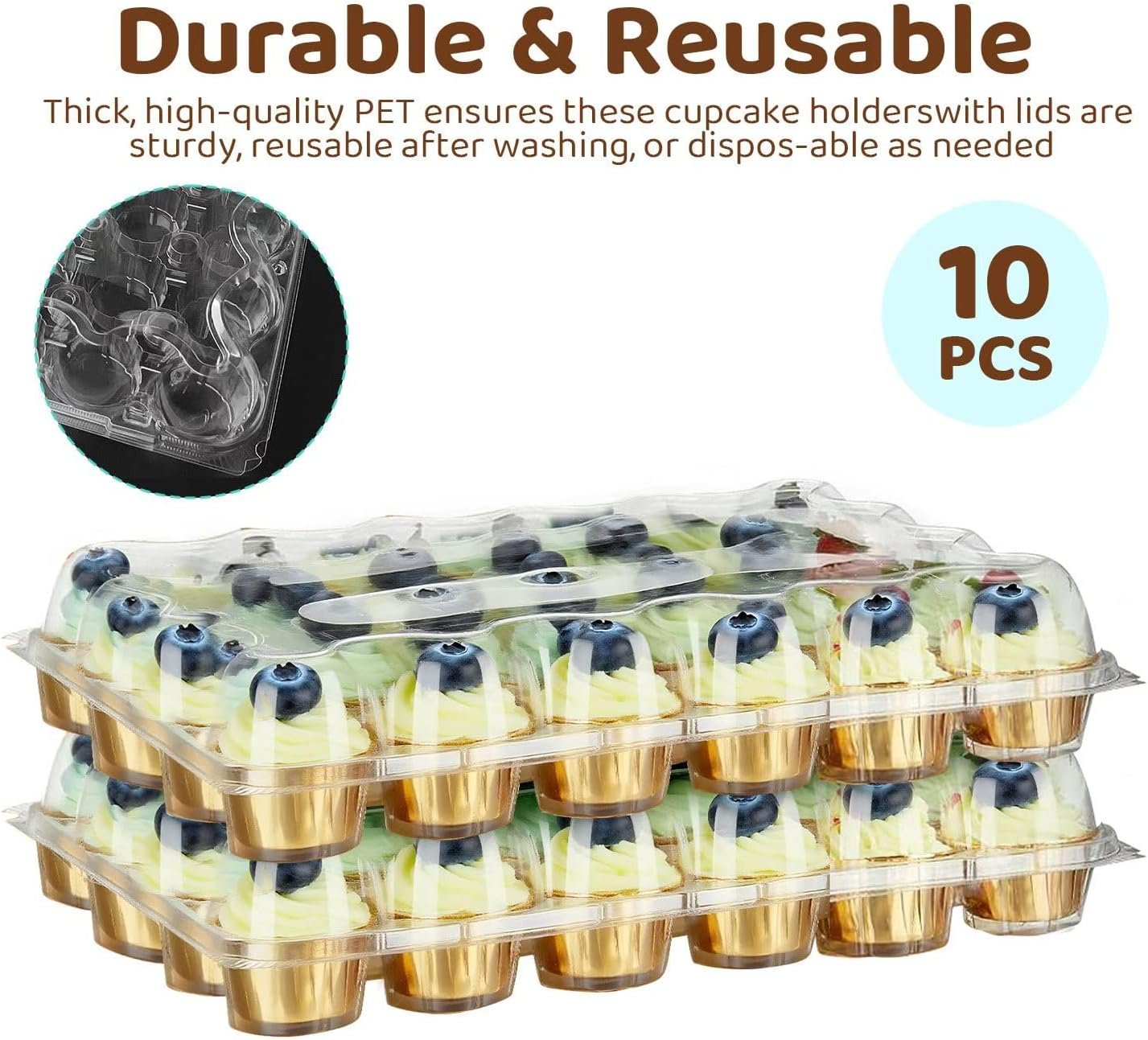Wholesale 240 Count Plastic Disposable Stackable Clear Cupcake Containers with Tall Dome Lids Boxes Holders Factory Wholesale 240 Count Plastic Disposable Stackable Clear Cupcake Containers with Tall Dome Lids Boxes Holders Factory