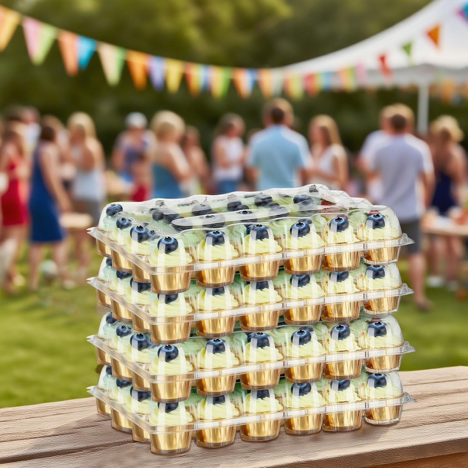 Wholesale 240 Count Plastic Disposable Stackable Clear Cupcake Containers with Tall Dome Lids Boxes Holders Factory Wholesale 240 Count Plastic Disposable Stackable Clear Cupcake Containers with Tall Dome Lids Boxes Holders Factory