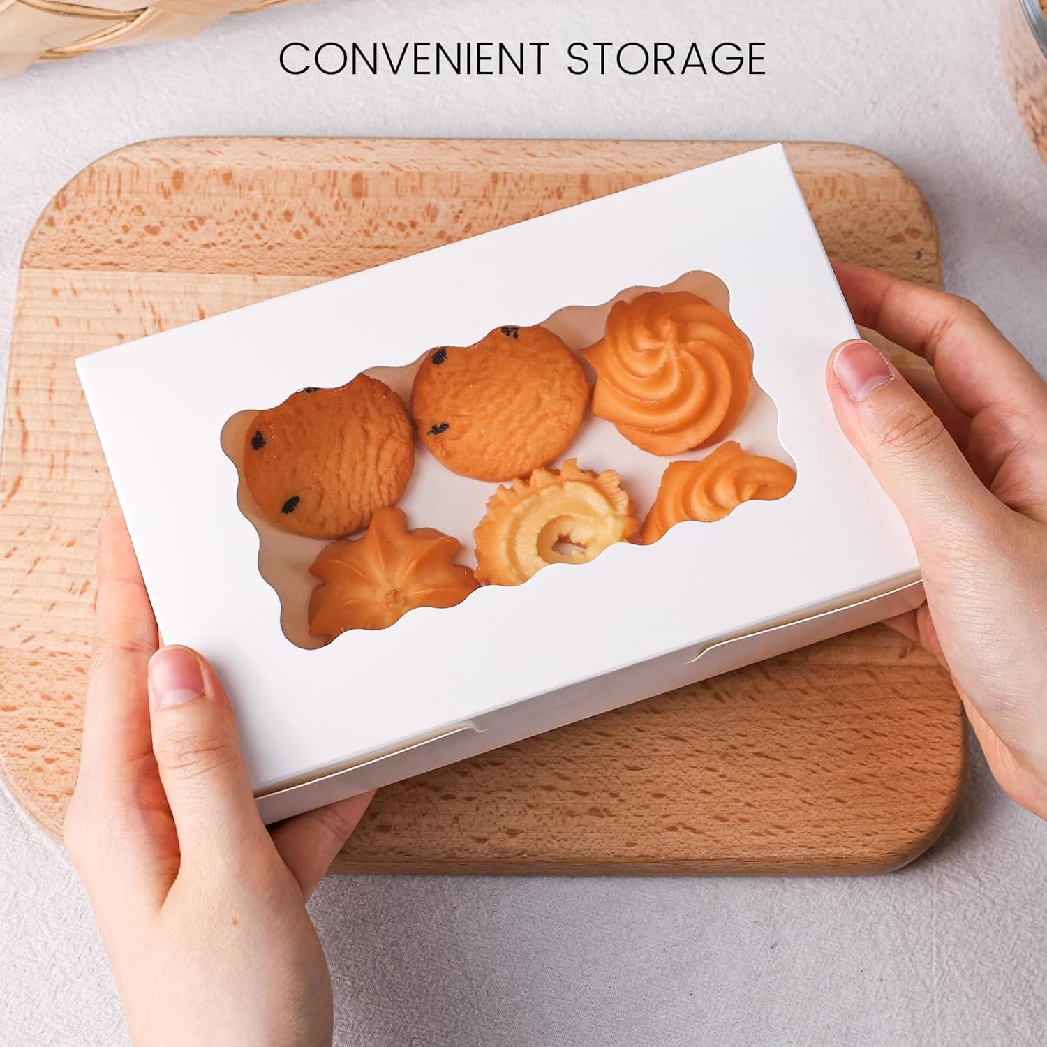 Wholesale 20-Pack Cookie Boxes 7x4.3x1.5 Inches White Bakery Containers with Window for Cupcakes Gifts Treats Desserts Strawberries Muffins Factory