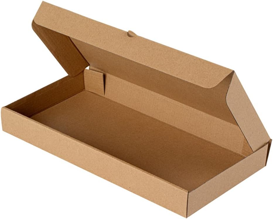 Wholesale 15 x 7 x 1.5 Inch Sturdy Corrugated Flatbread Takeaway Boxes 50 Pack E-Flute Tab-Lock Kraft Green Disposable Pizza Boxes Factory