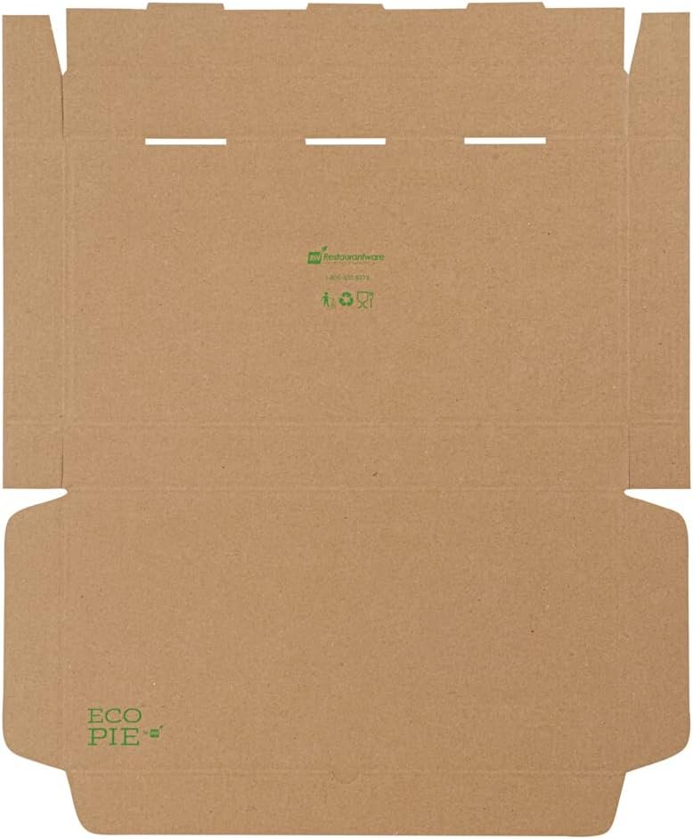 Wholesale 15 x 7 x 1.5 Inch Sturdy Corrugated Flatbread Takeaway Boxes 50 Pack E-Flute Tab-Lock Kraft Green Disposable Pizza Boxes Factory